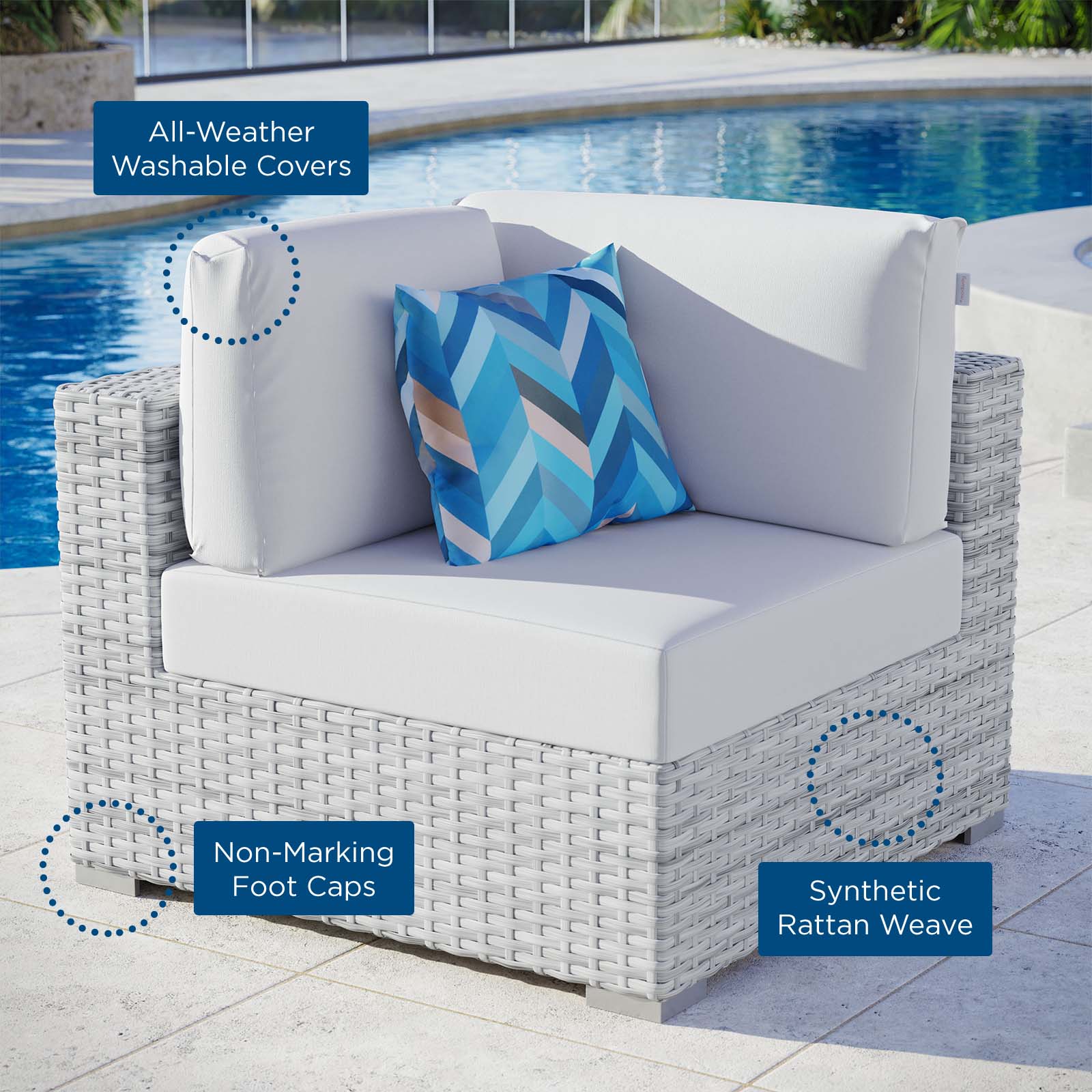 Convene Outdoor Patio Corner Chair - East Shore Modern Home Furnishings