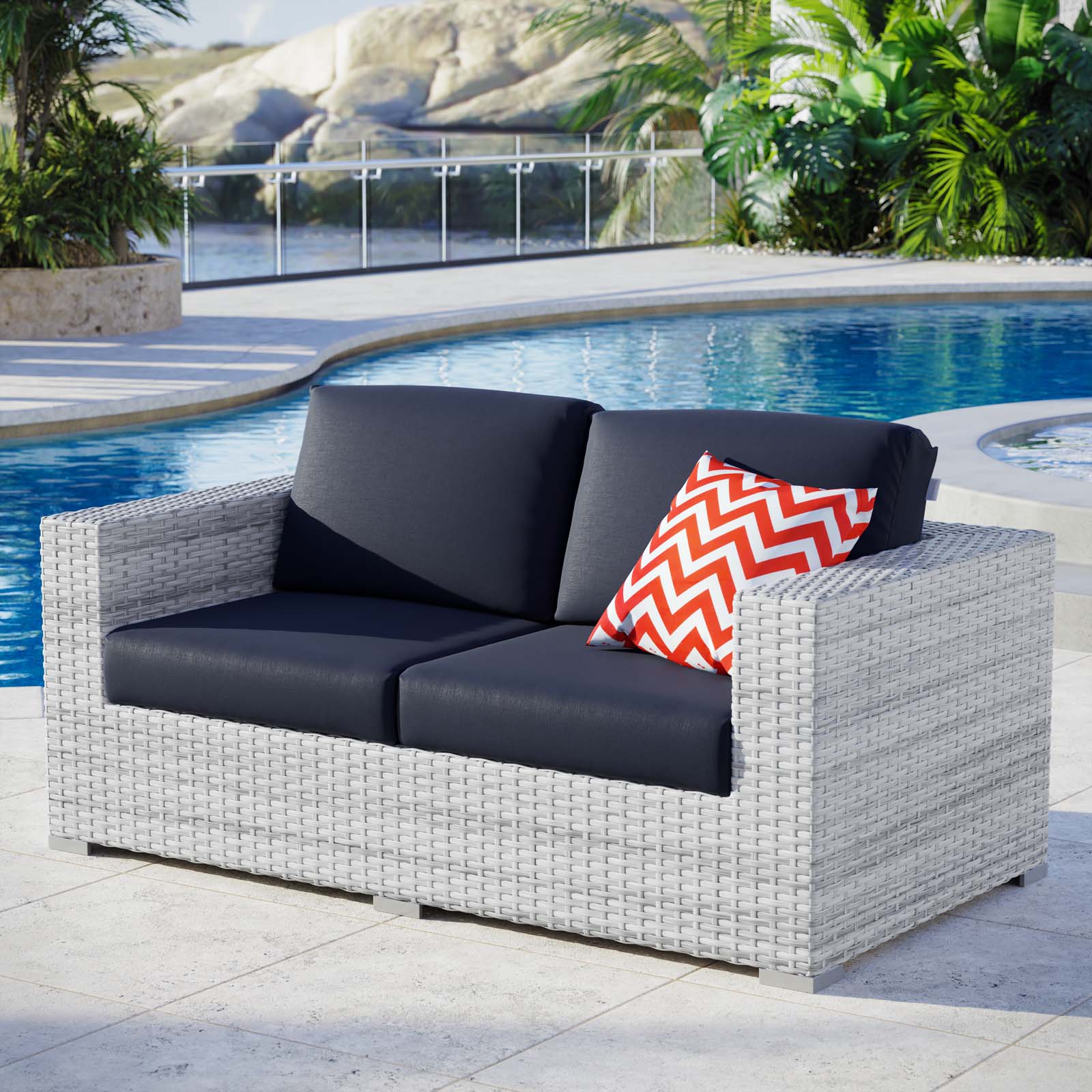 Convene Outdoor Patio Loveseat - East Shore Modern Home Furnishings