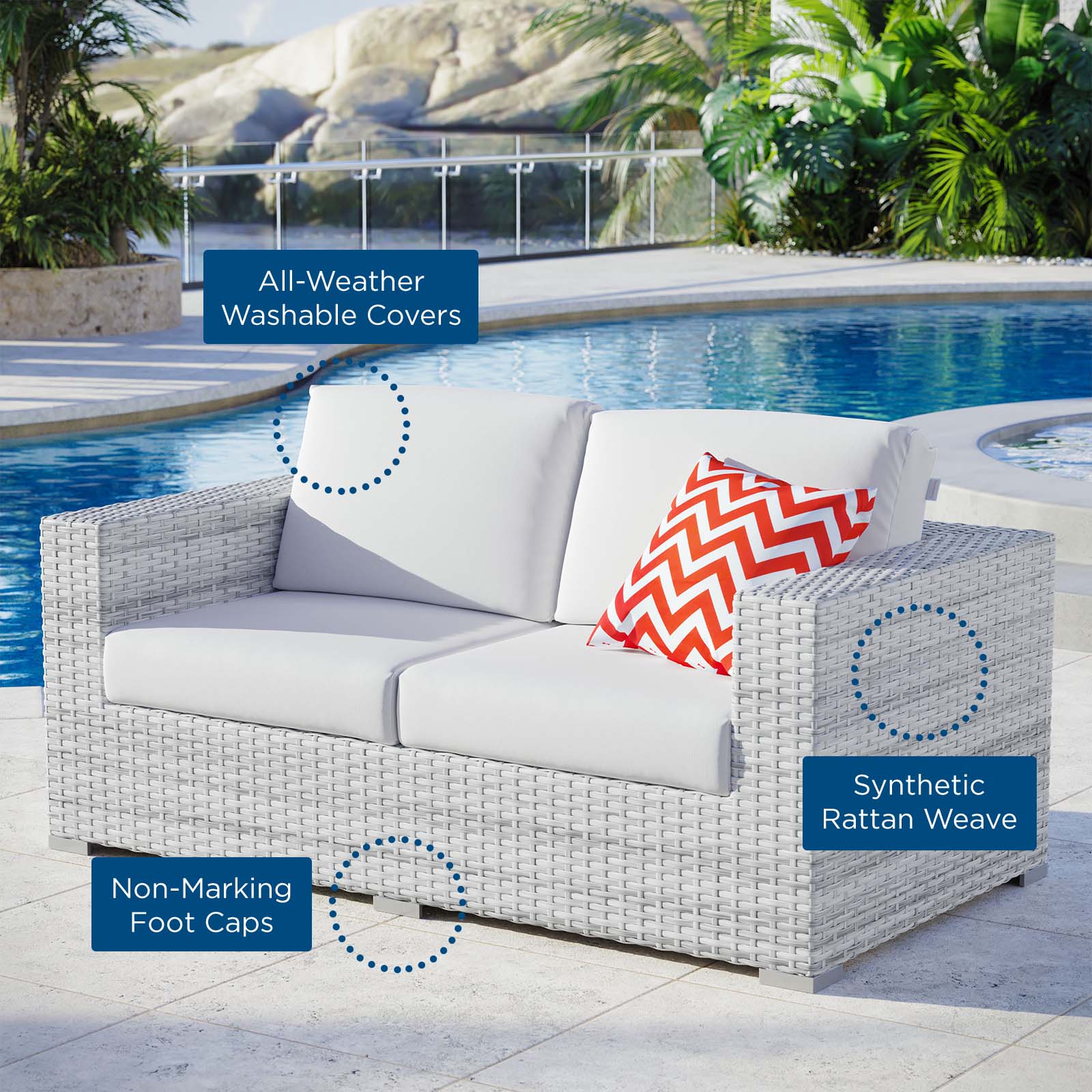 Convene Outdoor Patio Loveseat - East Shore Modern Home Furnishings