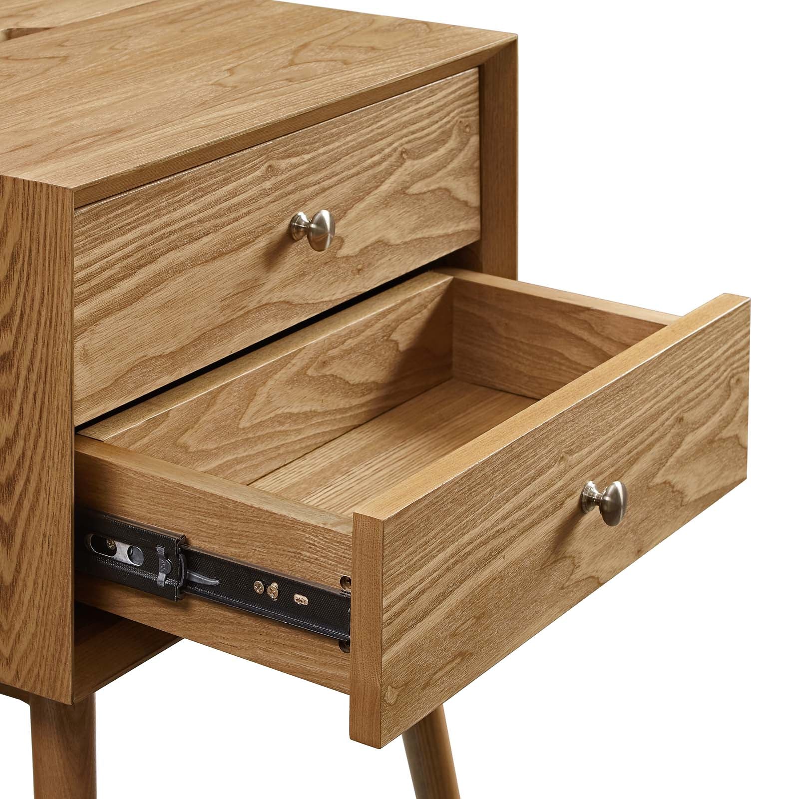 Ember Wood Nightstand With USB Ports - East Shore Modern Home Furnishings