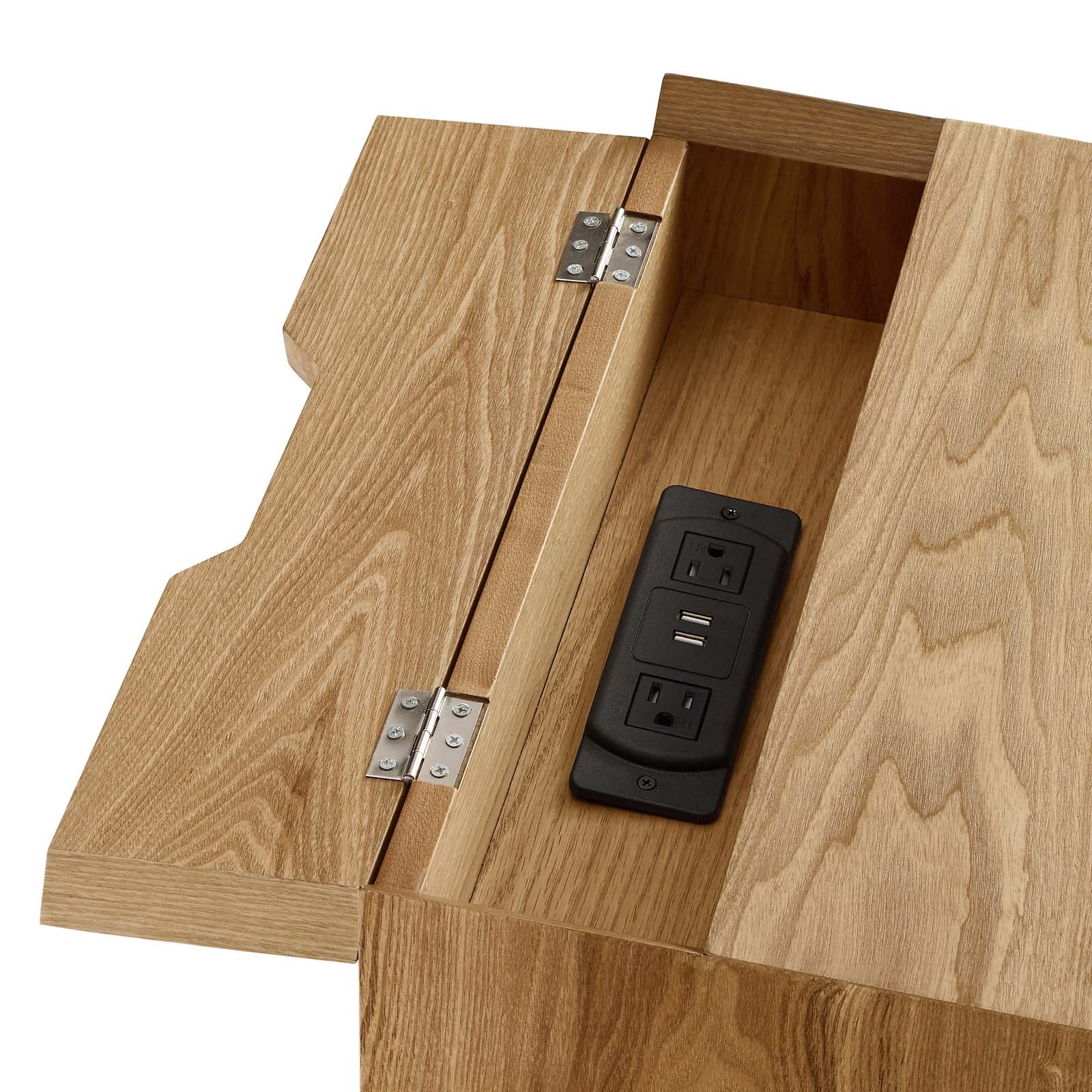 Ember Wood Nightstand With USB Ports - East Shore Modern Home Furnishings