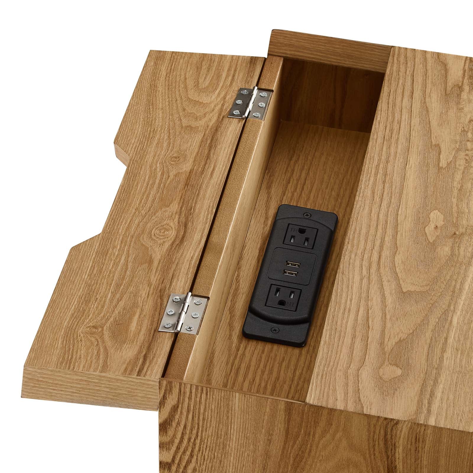 Ember Wood Nightstand With USB Ports - East Shore Modern Home Furnishings