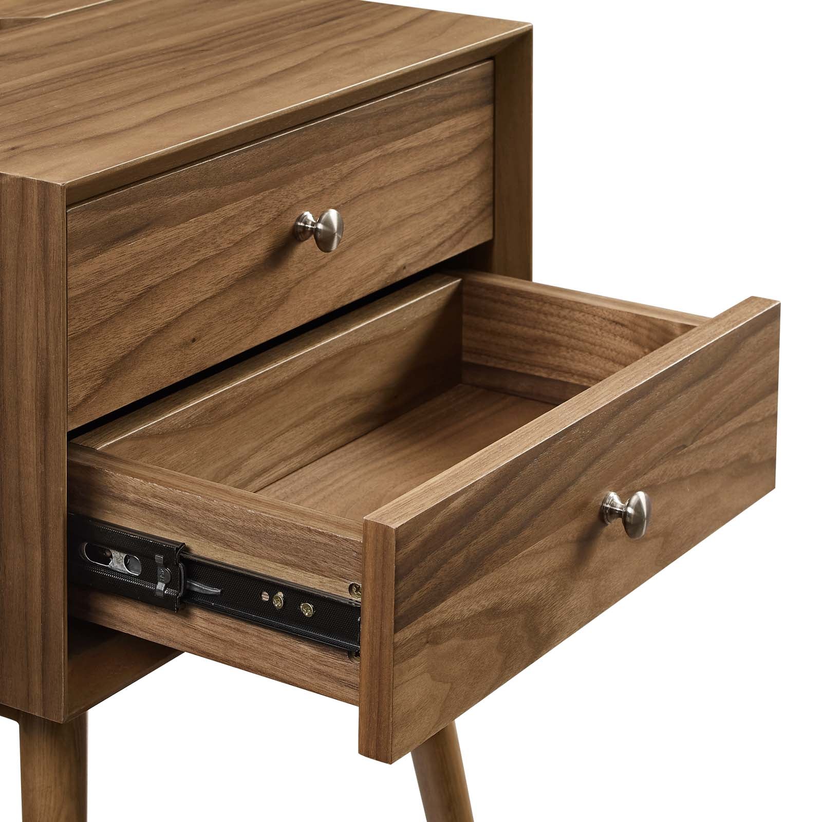 Ember Wood Nightstand With USB Ports - East Shore Modern Home Furnishings