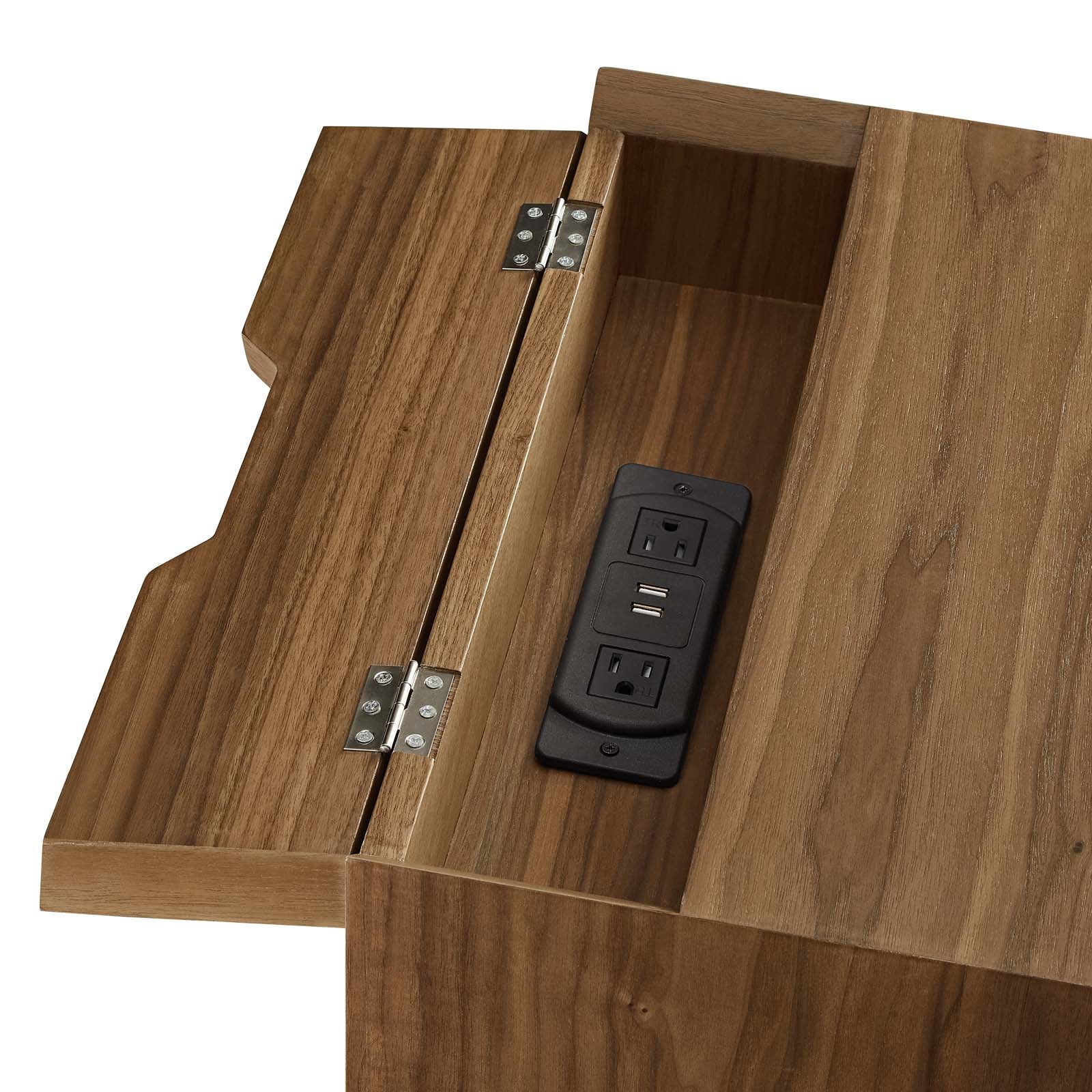 Ember Wood Nightstand With USB Ports - East Shore Modern Home Furnishings