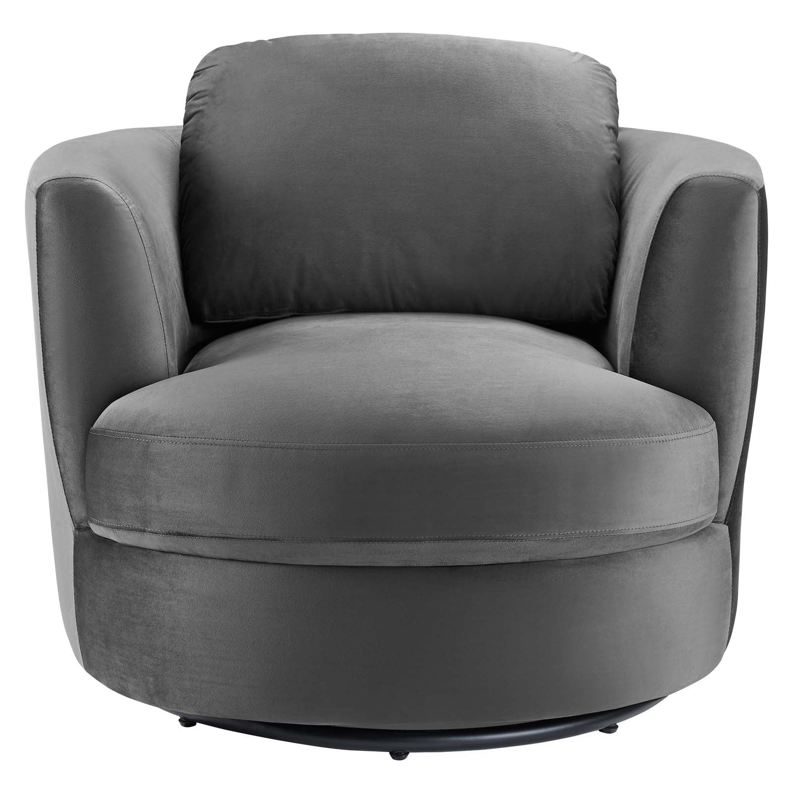 Pirouette Performance Velvet Swivel Armchair - East Shore Modern Home Furnishings