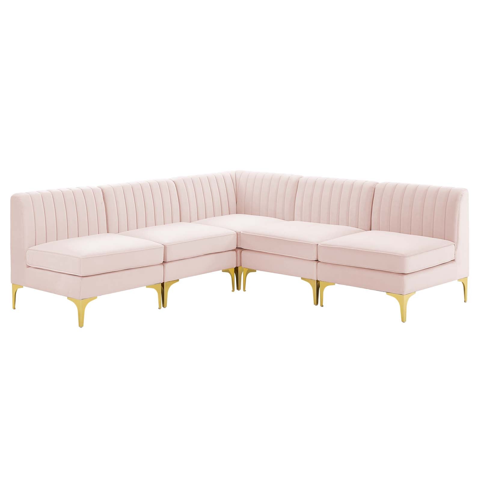 Triumph Channel Tufted Performance Velvet 5-Piece Sectional Sofa