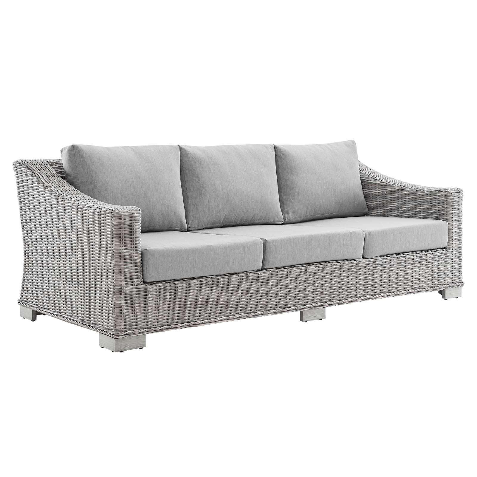 Conway Sunbrella® Outdoor Patio Wicker Rattan 5-Piece Furniture Set - East Shore Modern Home Furnishings