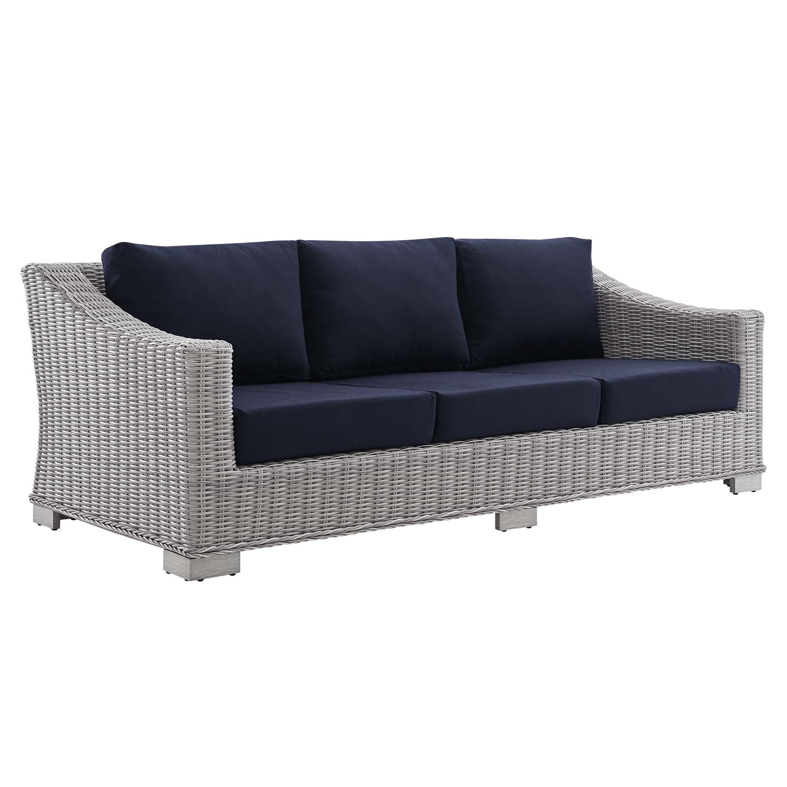 Conway Sunbrella® Outdoor Patio Wicker Rattan 5-Piece Furniture Set - East Shore Modern Home Furnishings