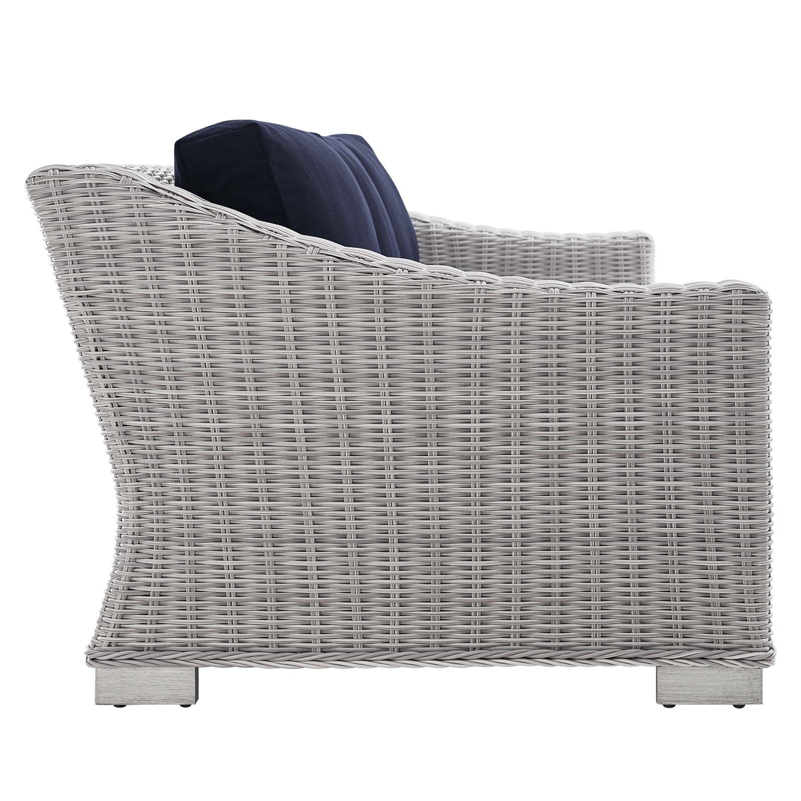 Conway Sunbrella® Outdoor Patio Wicker Rattan 5-Piece Furniture Set - East Shore Modern Home Furnishings