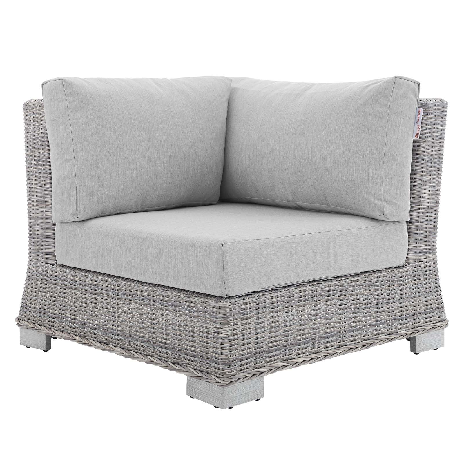 Conway Sunbrella® Outdoor Patio Wicker Rattan 7-Piece Sectional Sofa Set - East Shore Modern Home Furnishings