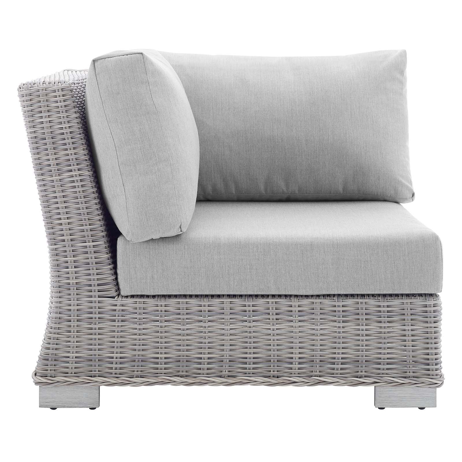 Conway Sunbrella® Outdoor Patio Wicker Rattan 7-Piece Sectional Sofa Set - East Shore Modern Home Furnishings