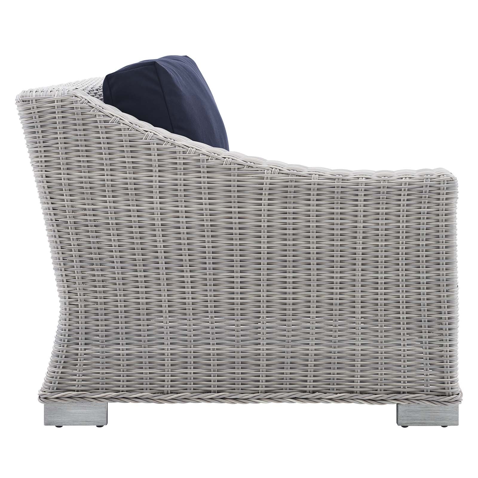 Conway Sunbrella® Outdoor Patio Wicker Rattan 7-Piece Sectional Sofa Set - East Shore Modern Home Furnishings