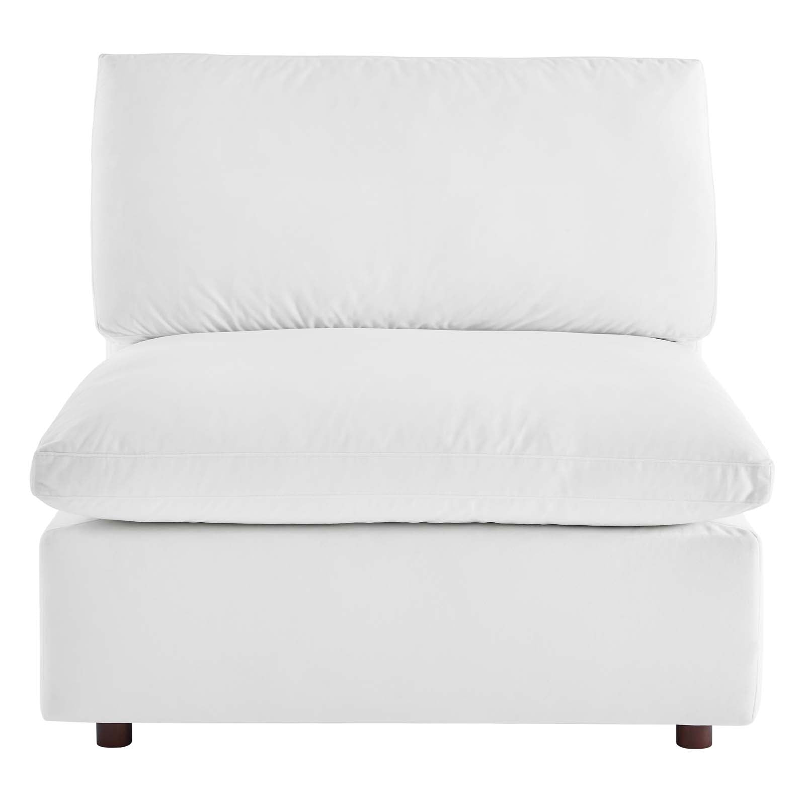 Commix Down Filled Overstuffed Performance Velvet Armless Chair