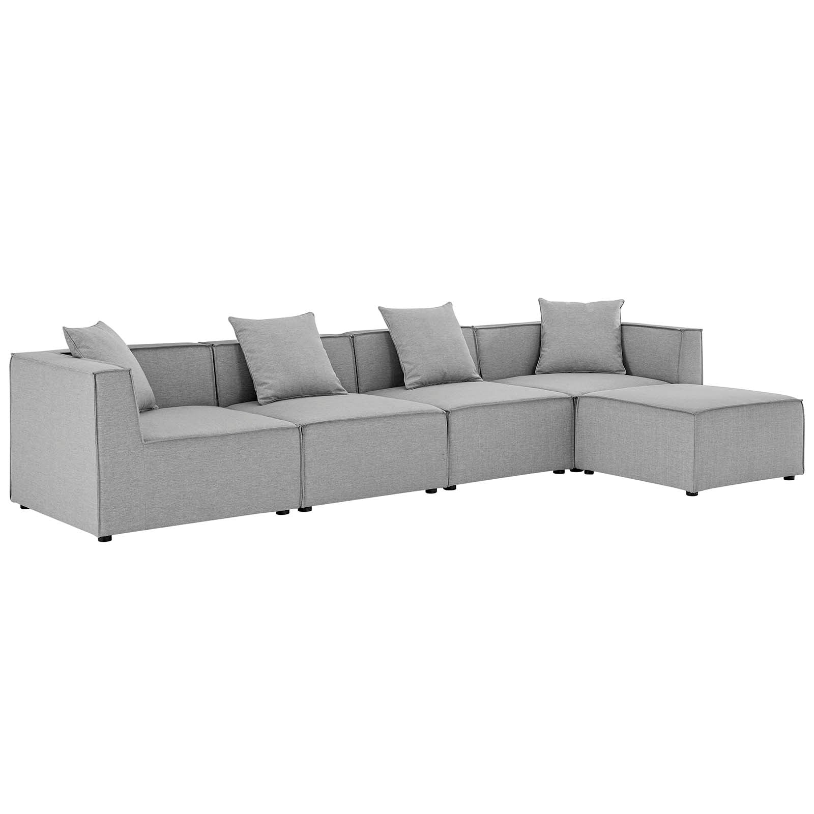 Saybrook Outdoor Patio Upholstered 5-Piece Sectional Sofa - East Shore Modern Home Furnishings