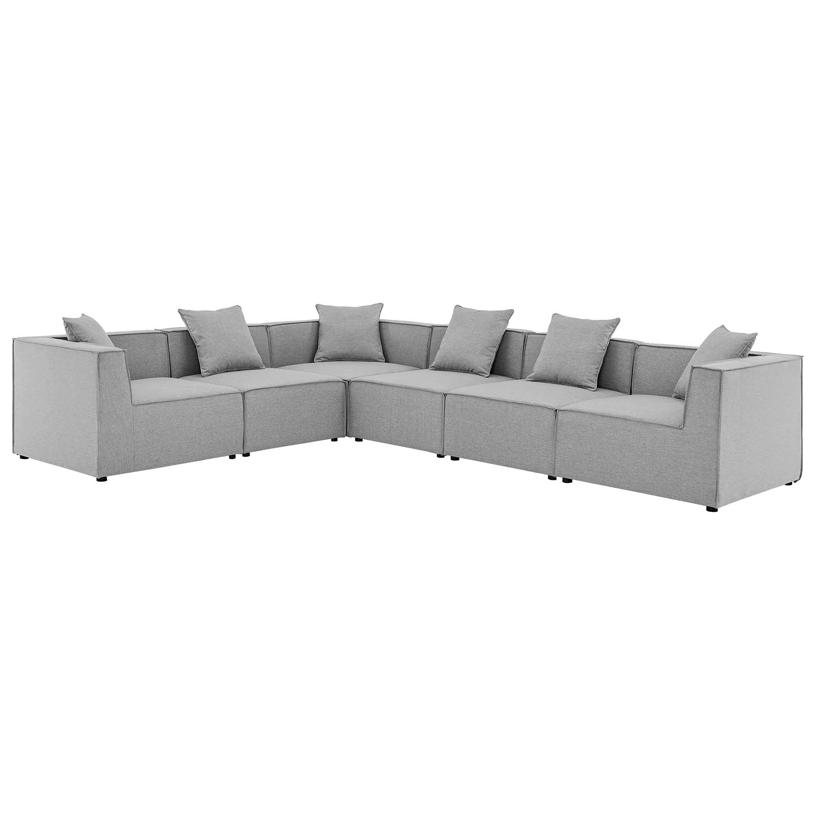 Saybrook Outdoor Patio Upholstered 6-Piece Sectional Sofa - East Shore Modern Home Furnishings