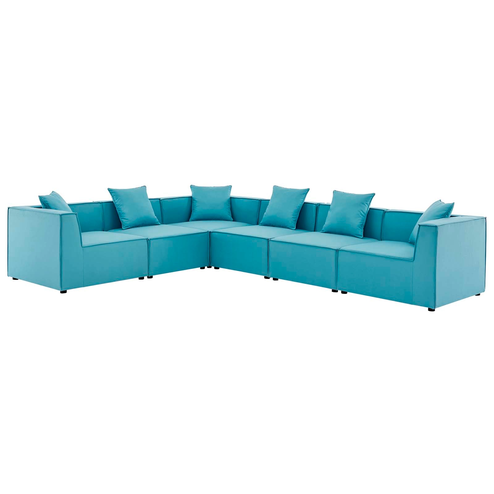 Saybrook Outdoor Patio Upholstered 6-Piece Sectional Sofa - East Shore Modern Home Furnishings