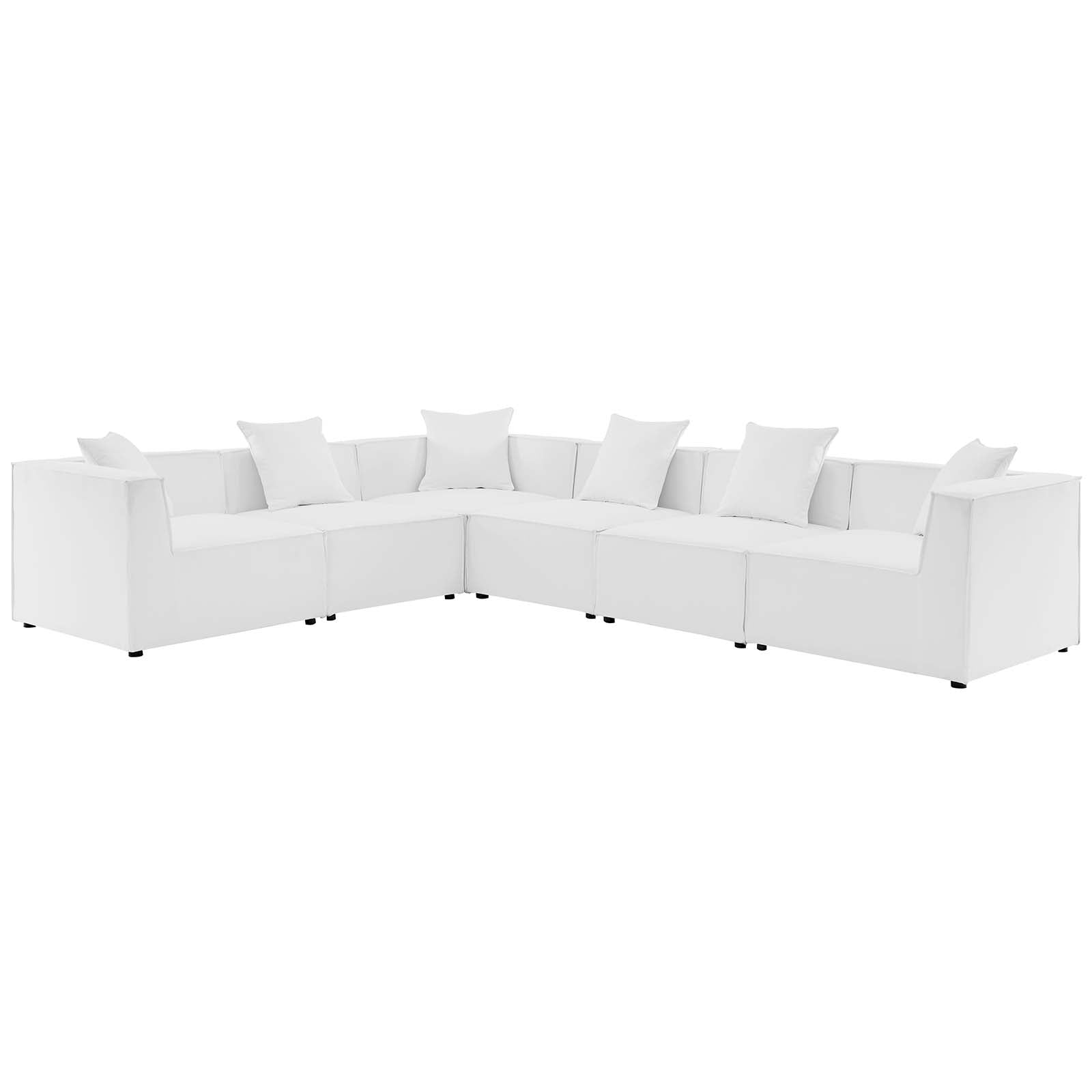 Saybrook Outdoor Patio Upholstered 6-Piece Sectional Sofa - East Shore Modern Home Furnishings