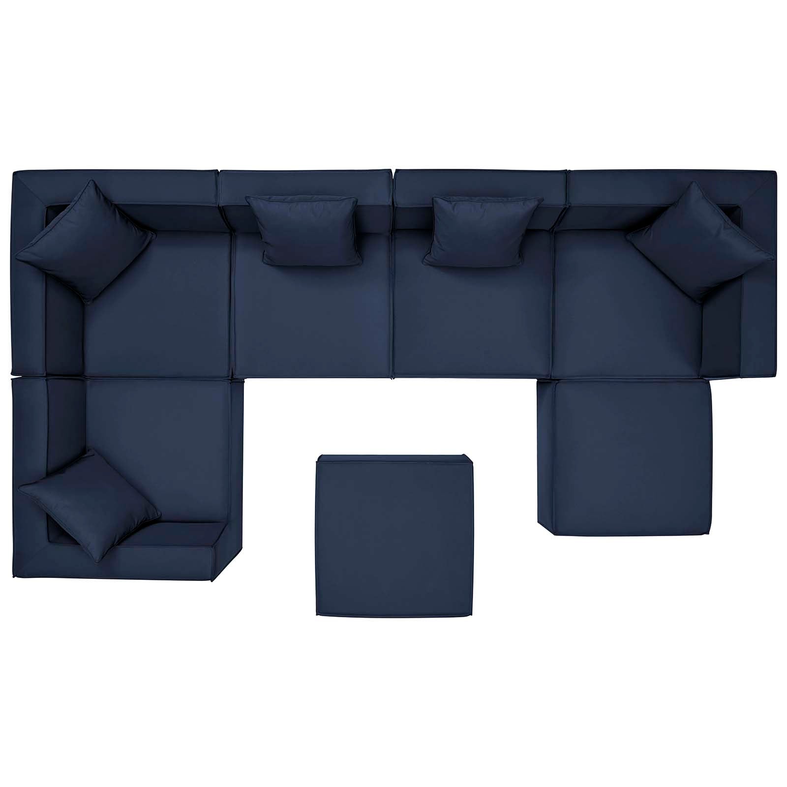 Saybrook Outdoor Patio Upholstered 7-Piece Sectional Sofa - East Shore Modern Home Furnishings