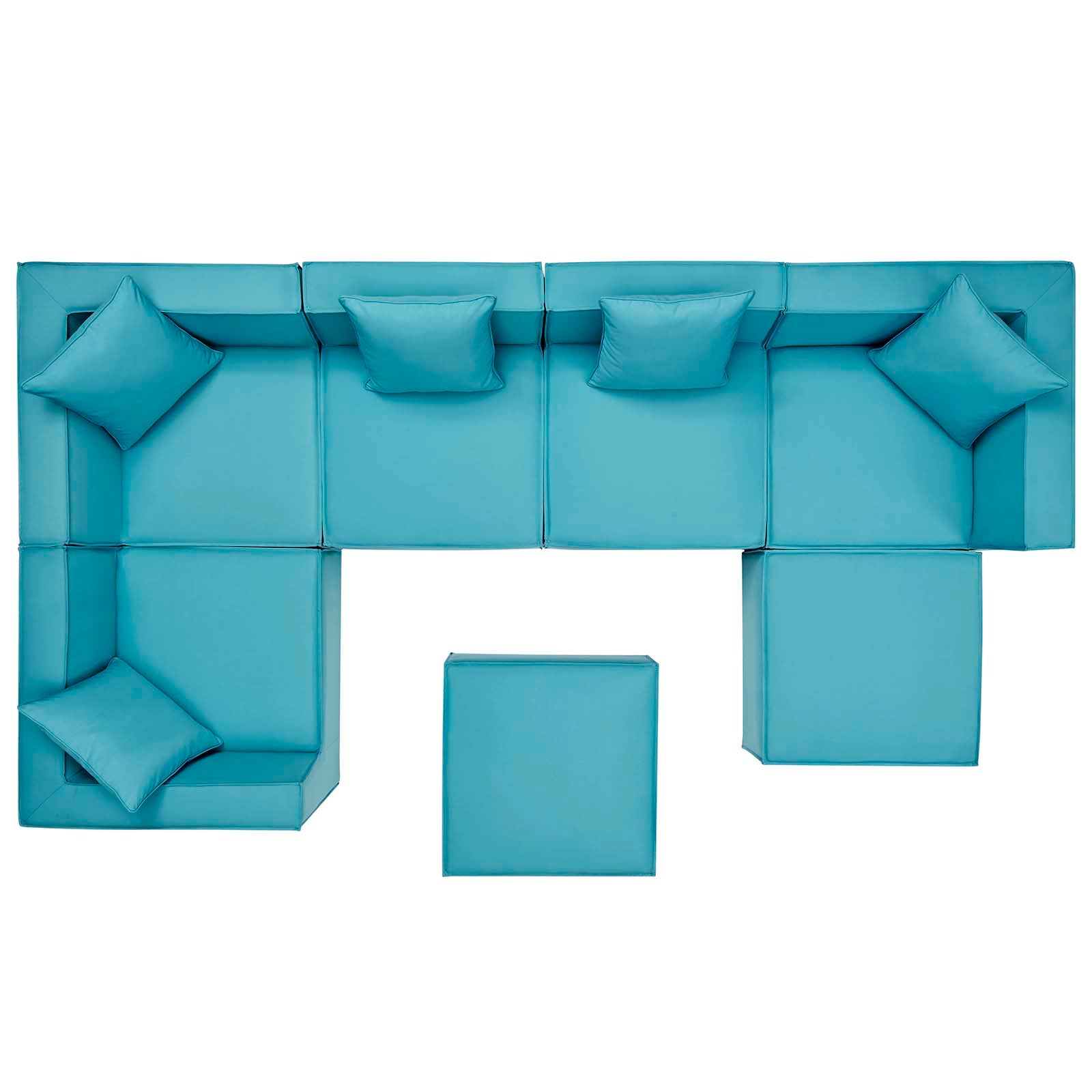 Saybrook Outdoor Patio Upholstered 7-Piece Sectional Sofa - East Shore Modern Home Furnishings