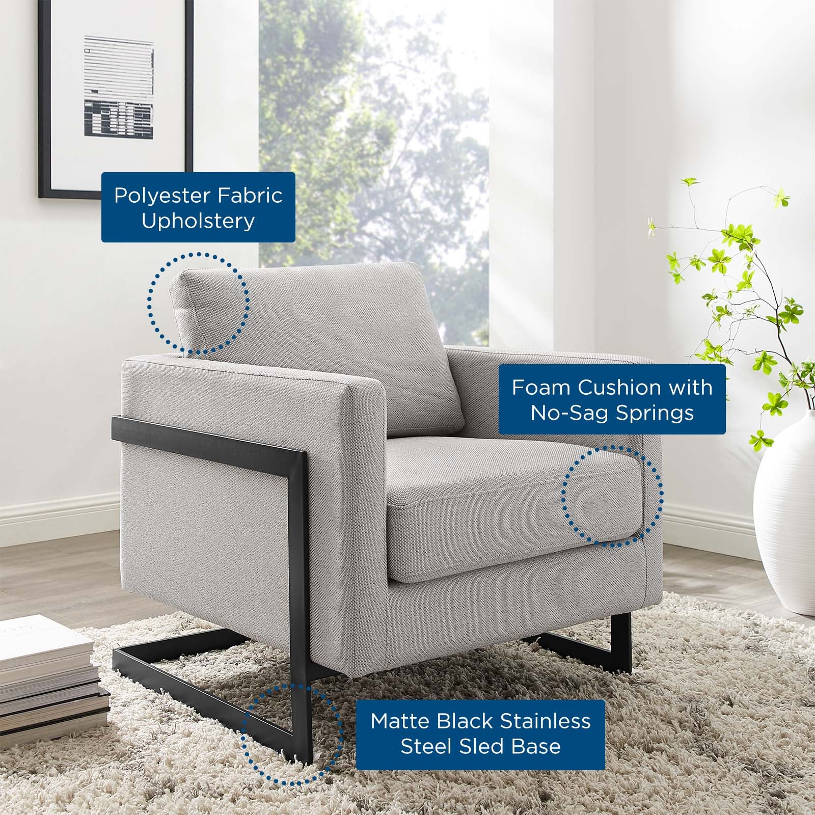 Posse Upholstered Fabric Accent Chair - East Shore Modern Home Furnishings