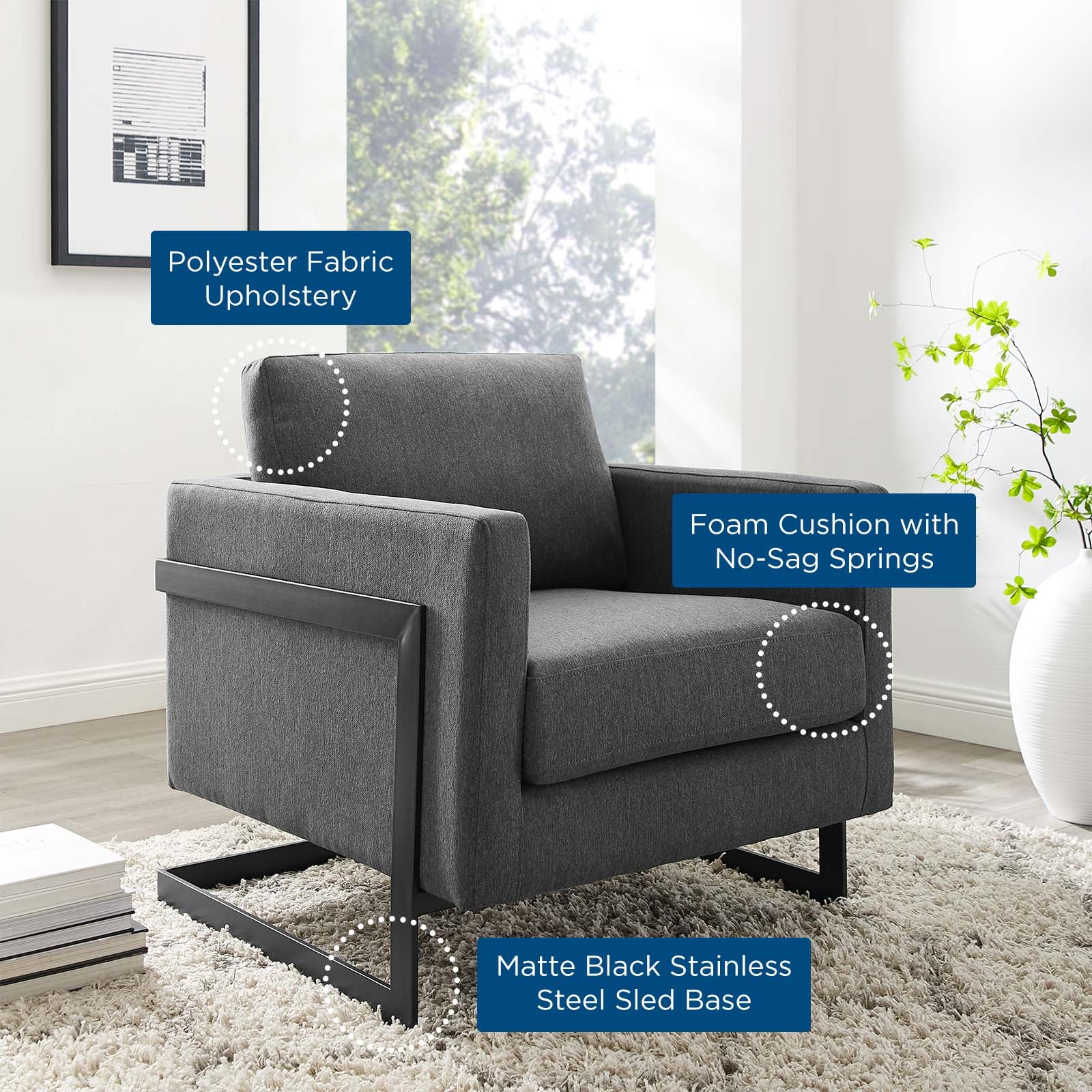 Posse Upholstered Fabric Accent Chair - East Shore Modern Home Furnishings