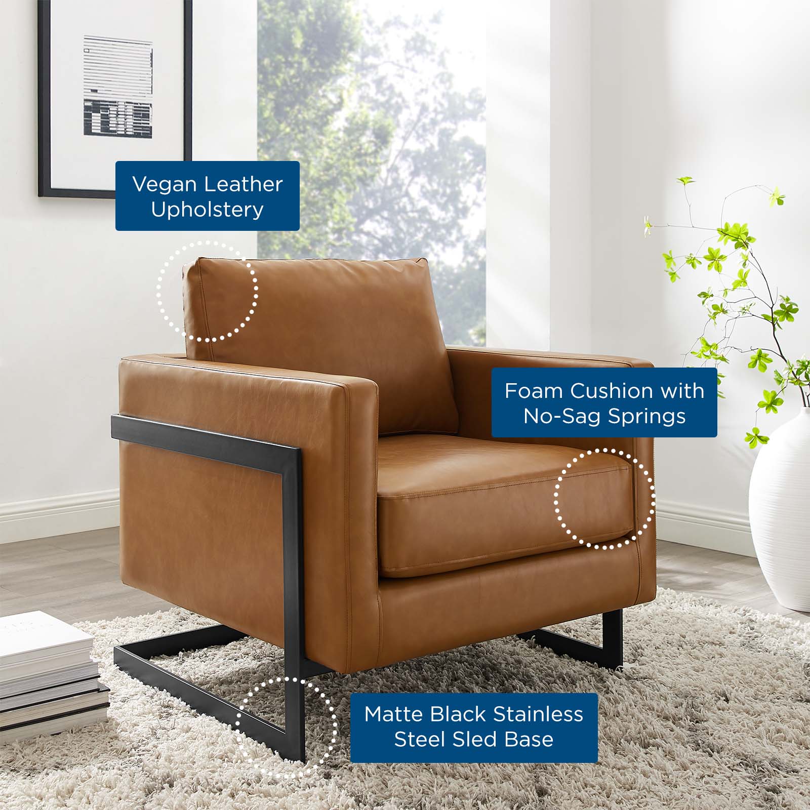Posse Vegan Leather Accent Chair - East Shore Modern Home Furnishings