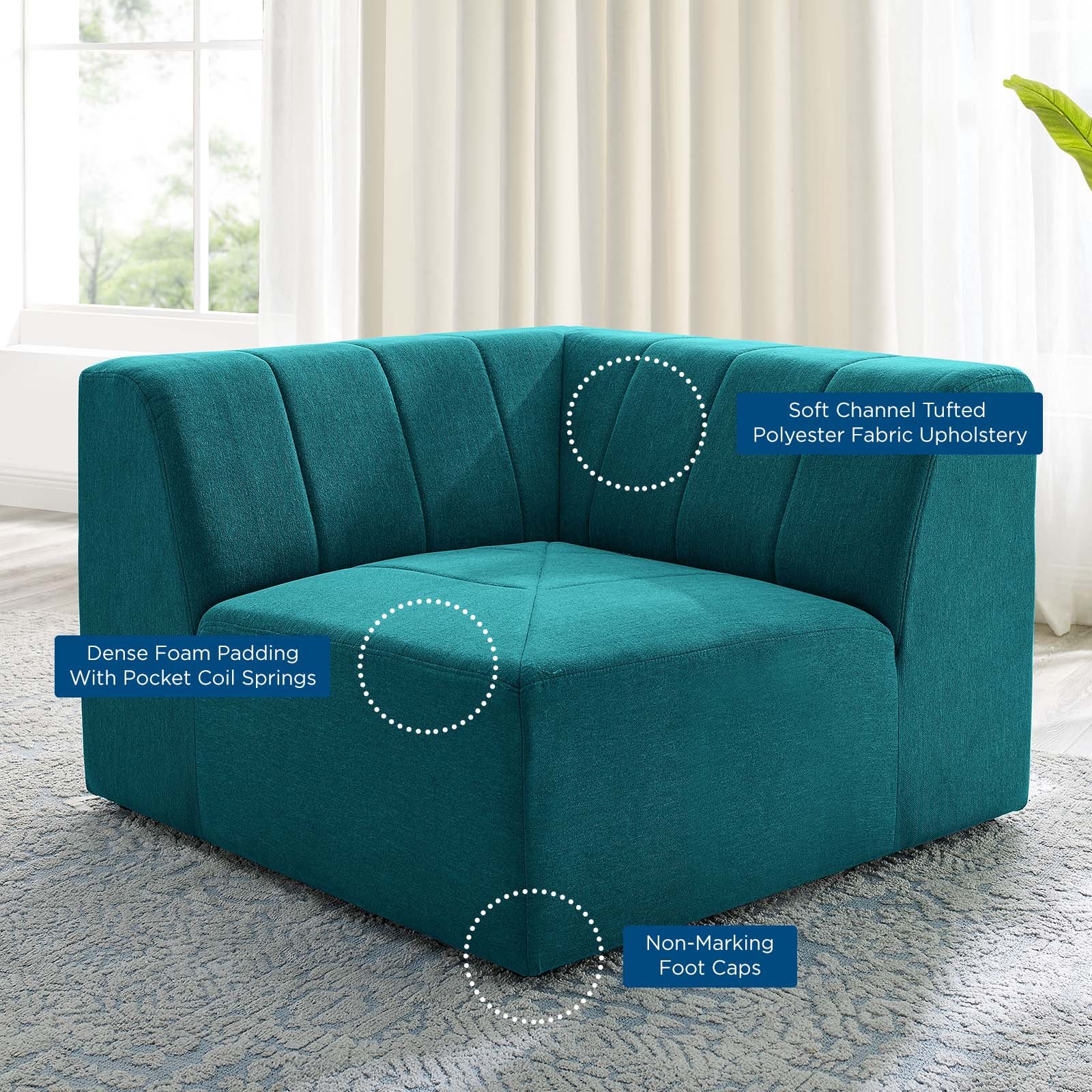 Bartlett Upholstered Fabric Corner Chair - East Shore Modern Home Furnishings