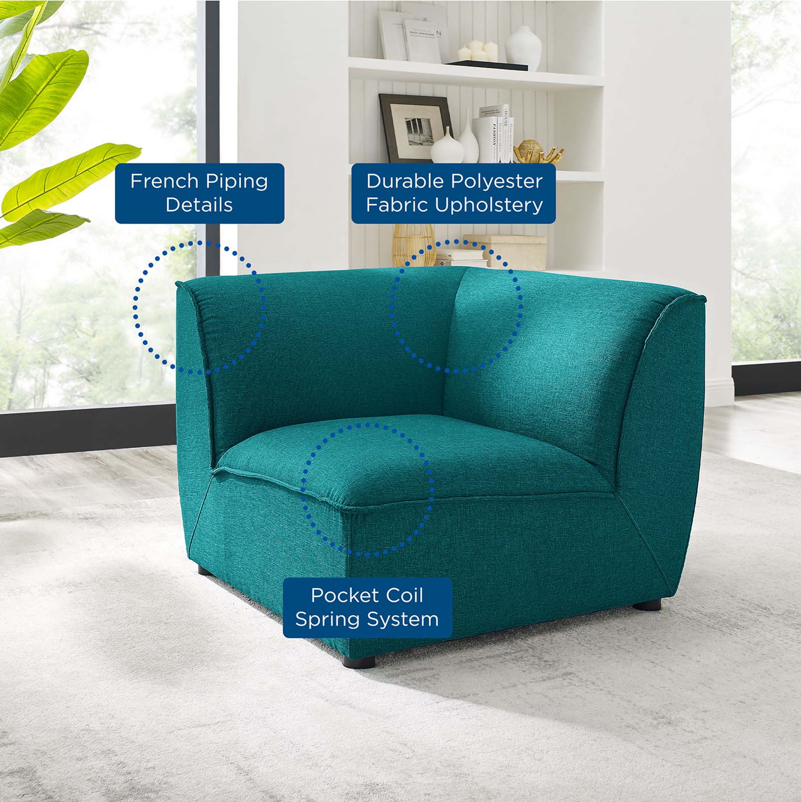 Comprise Corner Sectional Sofa Chair - East Shore Modern Home Furnishings