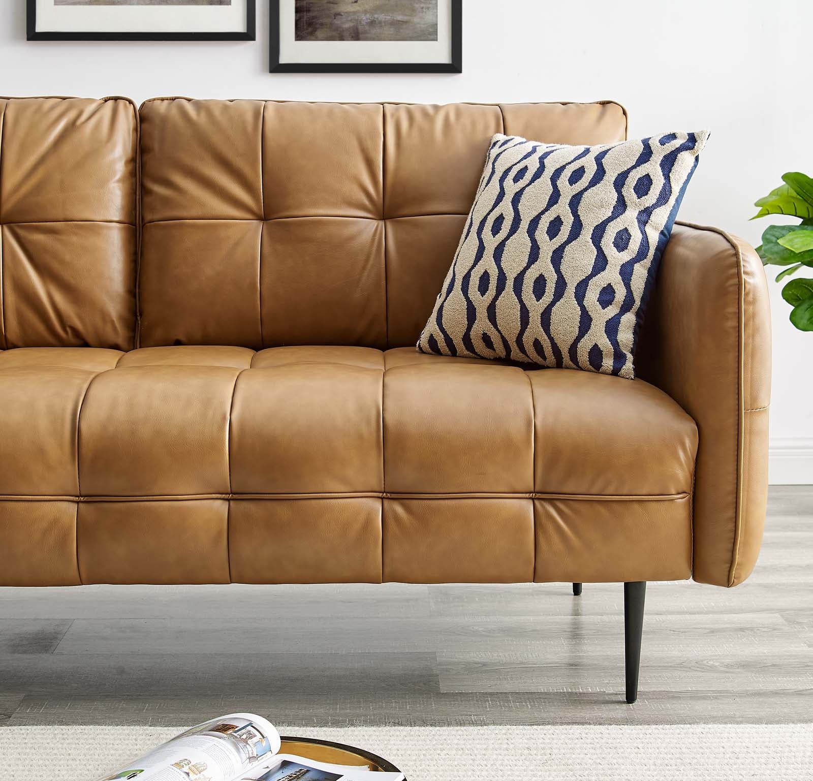 Cameron Tufted Vegan Leather Sofa - East Shore Modern Home Furnishings