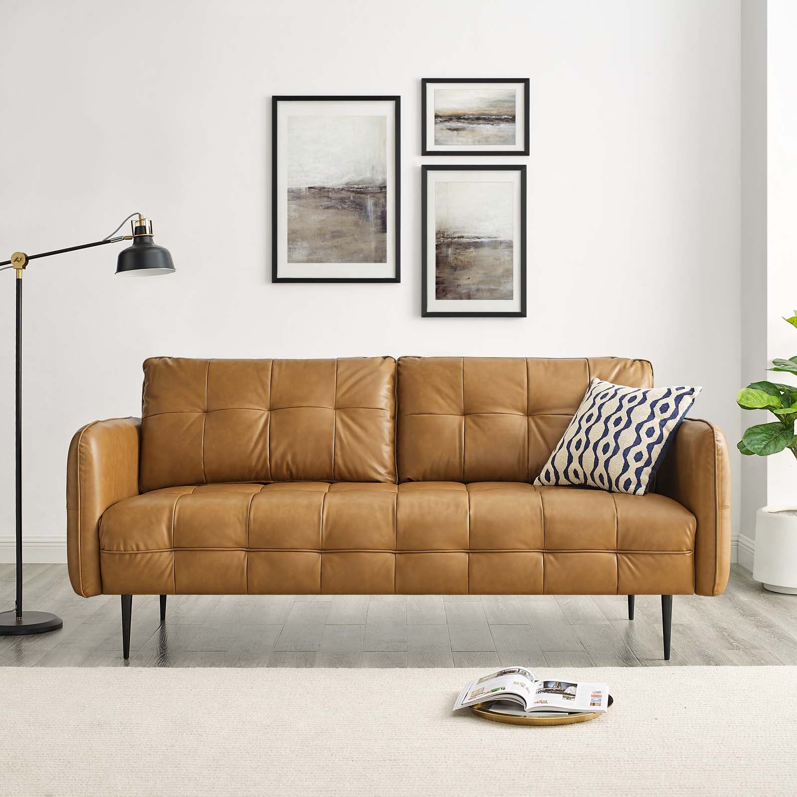 Cameron Tufted Vegan Leather Sofa - East Shore Modern Home Furnishings