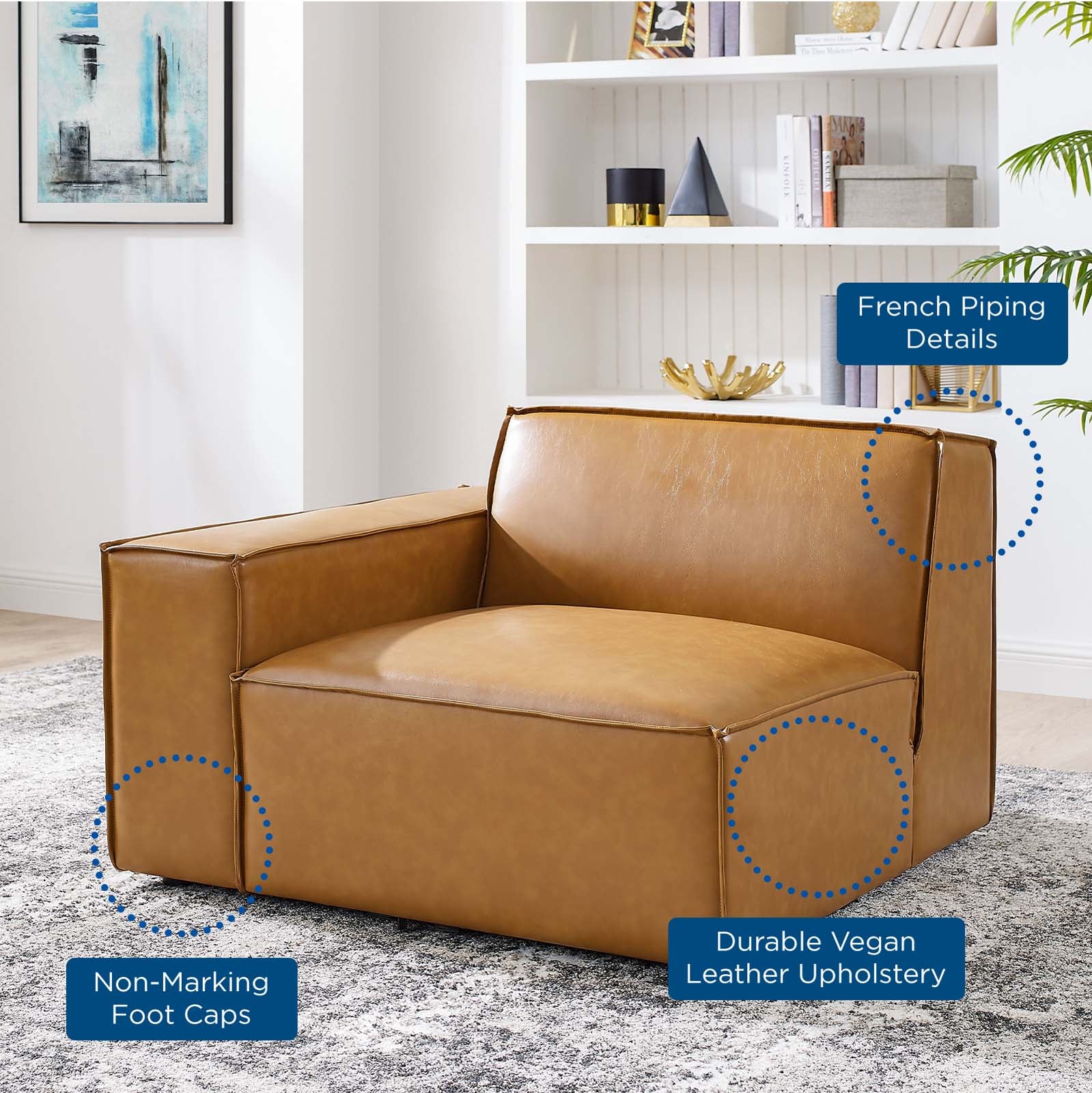 Restore Right-Arm Vegan Leather Sectional Sofa Chair - East Shore Modern Home Furnishings