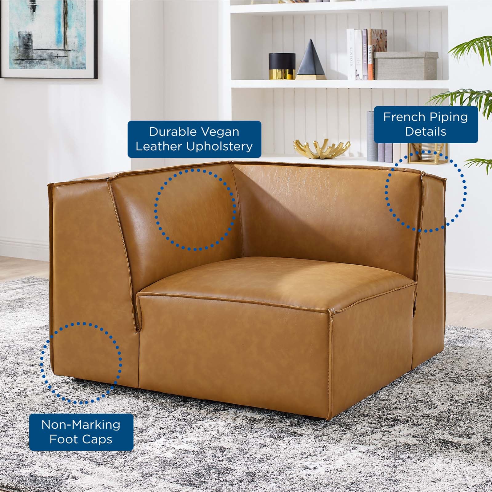 Restore Vegan Leather Sectional Sofa Corner Chair - East Shore Modern Home Furnishings