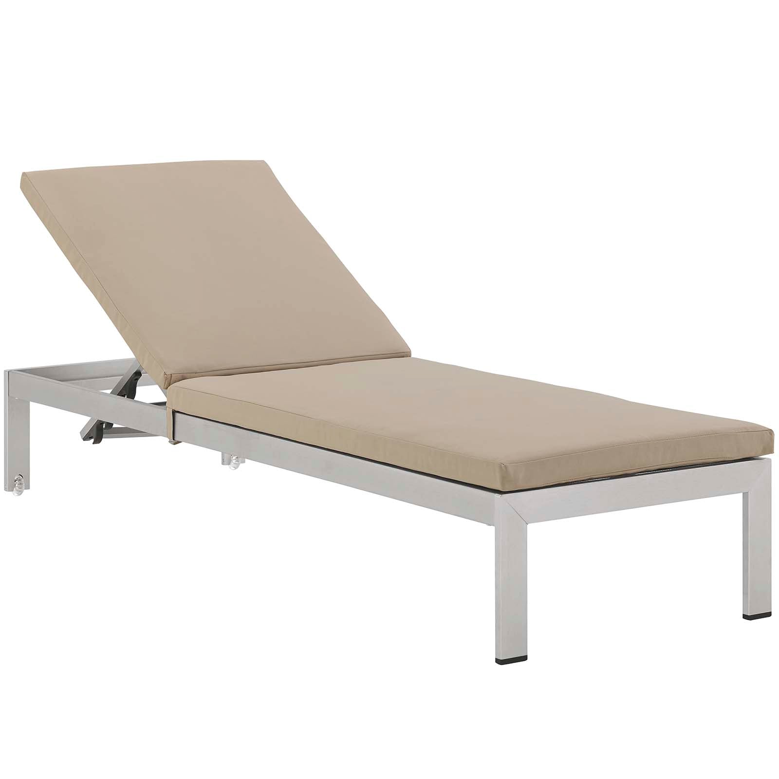 Shore Outdoor Patio Aluminum Chaise with Cushions - East Shore Modern Home Furnishings