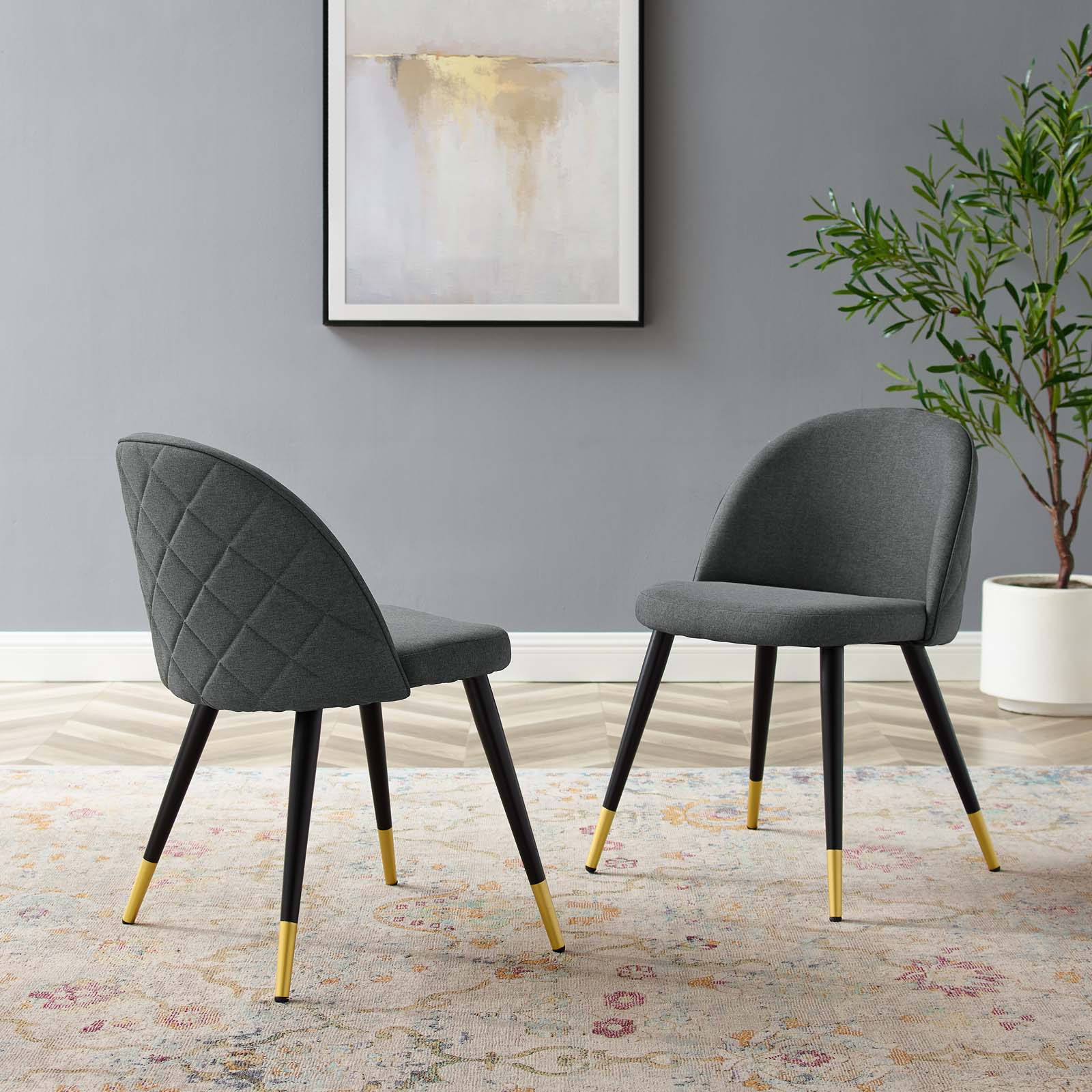 Cordial Upholstered Fabric Dining Chairs - Set of 2
