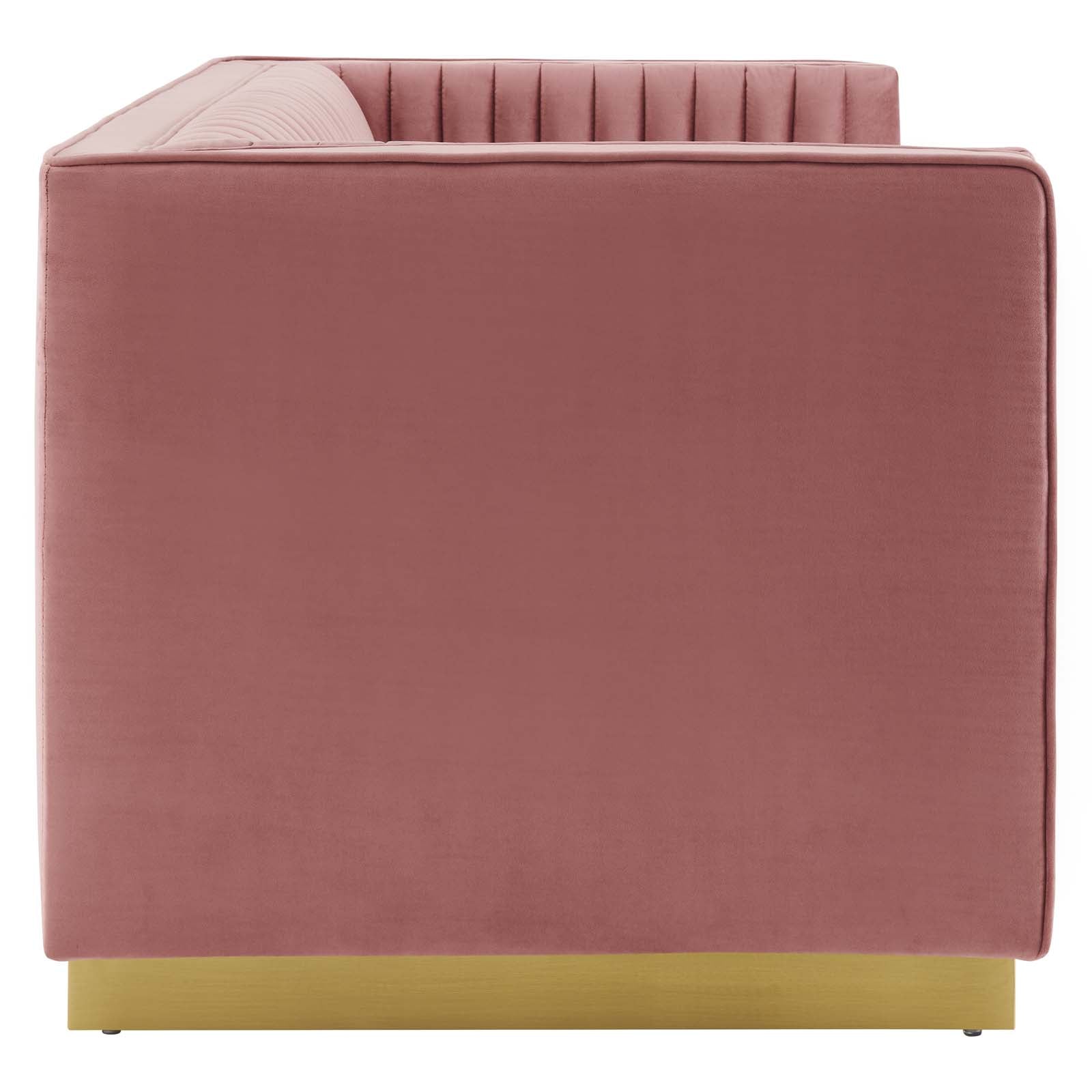 Sanguine Vertical Channel Tufted Performance Velvet Loveseat - East Shore Modern Home Furnishings