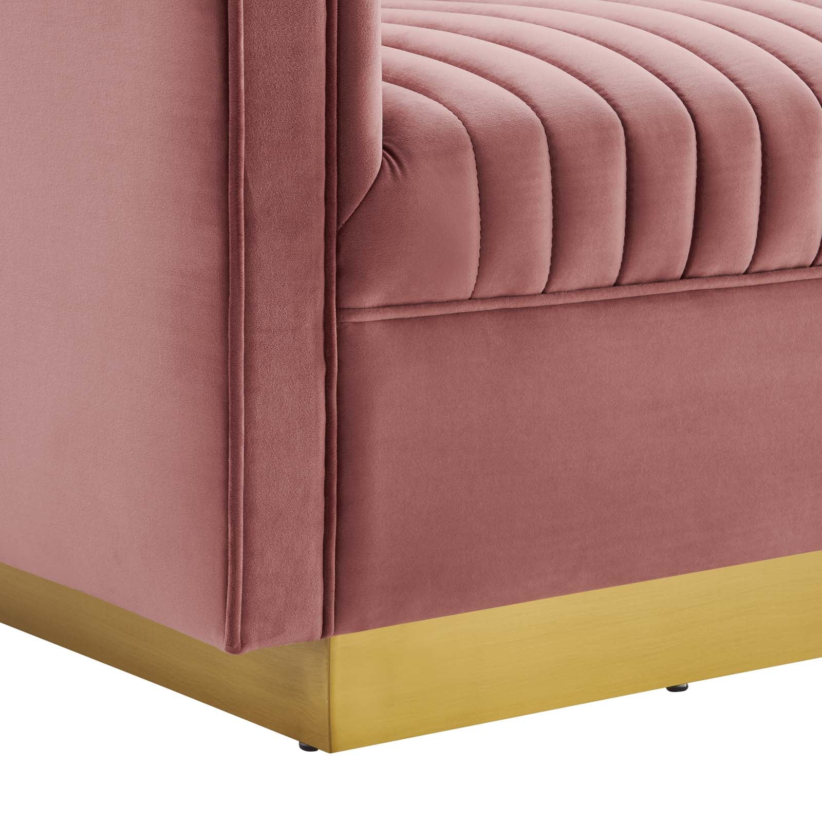 Sanguine Vertical Channel Tufted Performance Velvet Loveseat - East Shore Modern Home Furnishings