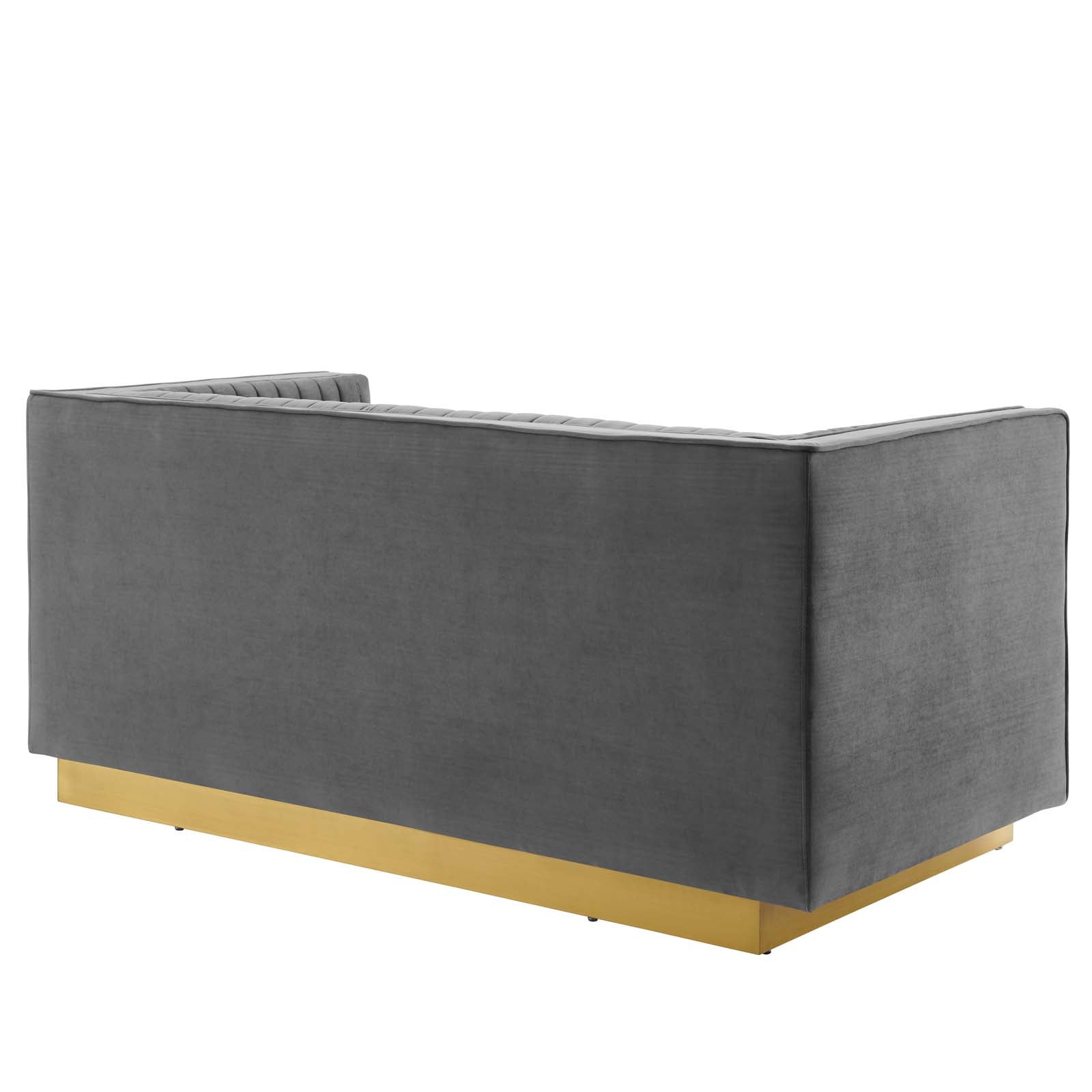 Sanguine Vertical Channel Tufted Performance Velvet Loveseat - East Shore Modern Home Furnishings