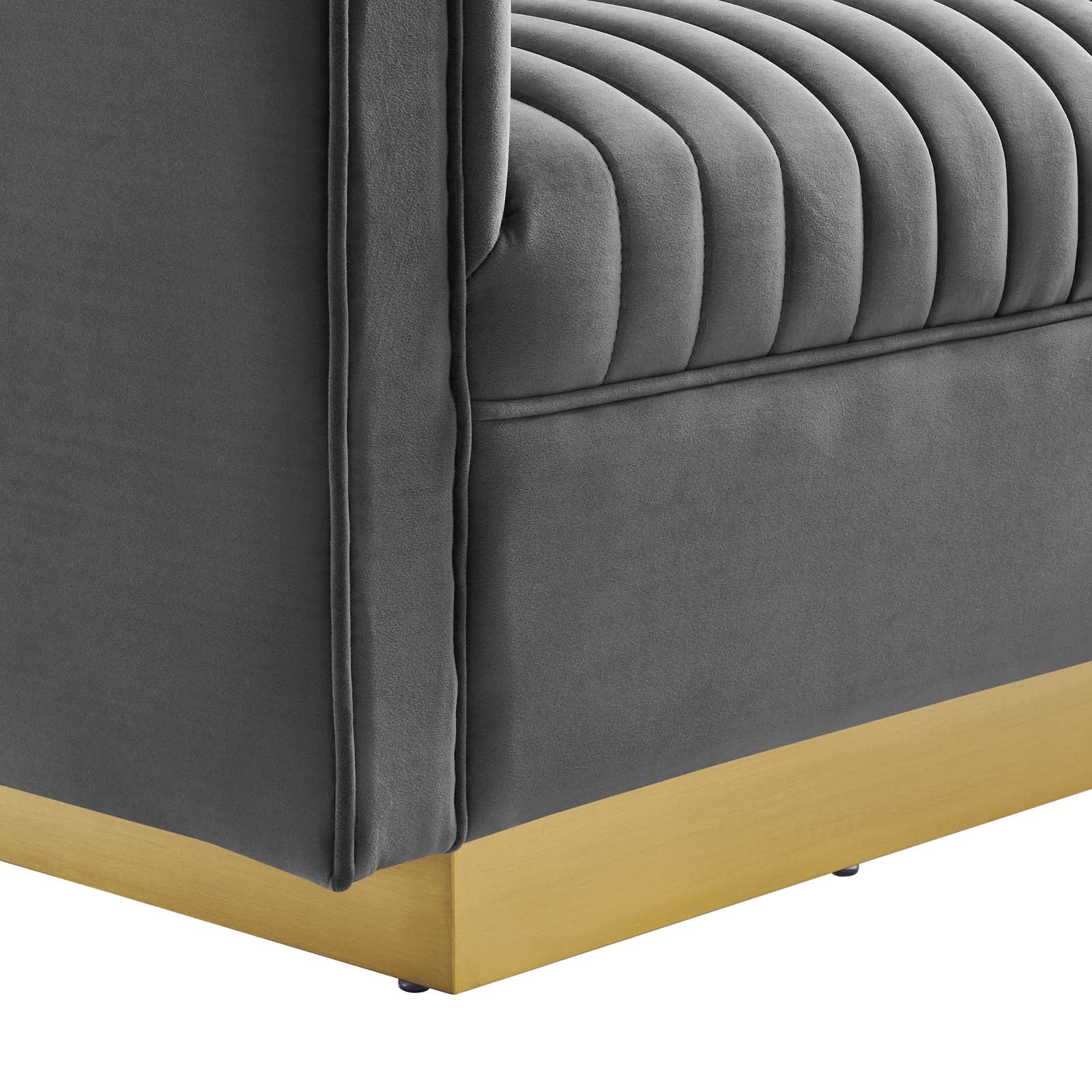 Sanguine Vertical Channel Tufted Performance Velvet Loveseat - East Shore Modern Home Furnishings