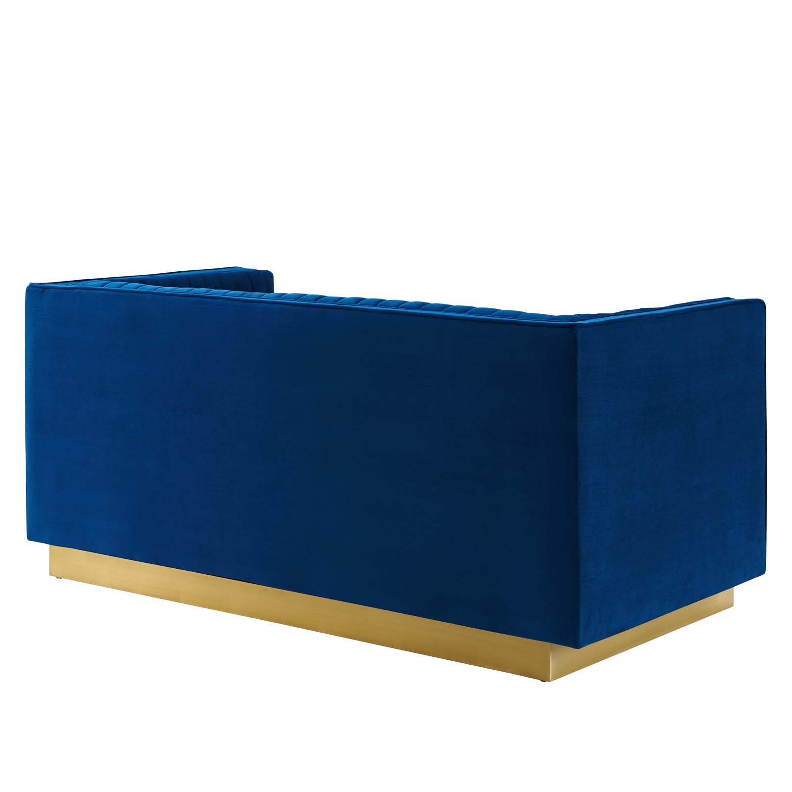 Sanguine Vertical Channel Tufted Performance Velvet Loveseat - East Shore Modern Home Furnishings