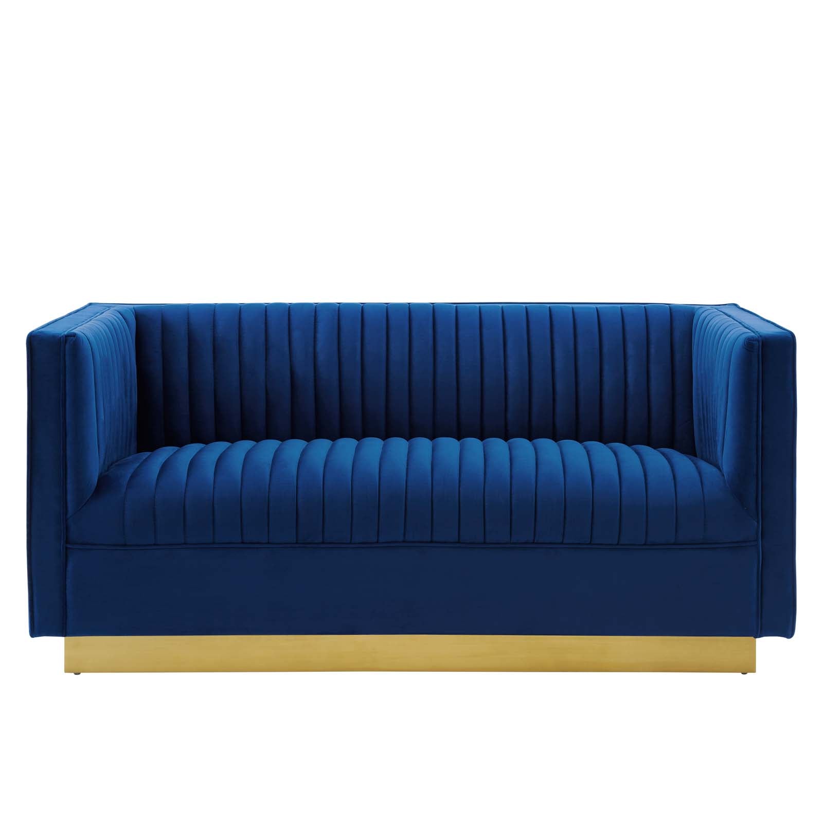 Sanguine Vertical Channel Tufted Performance Velvet Loveseat - East Shore Modern Home Furnishings
