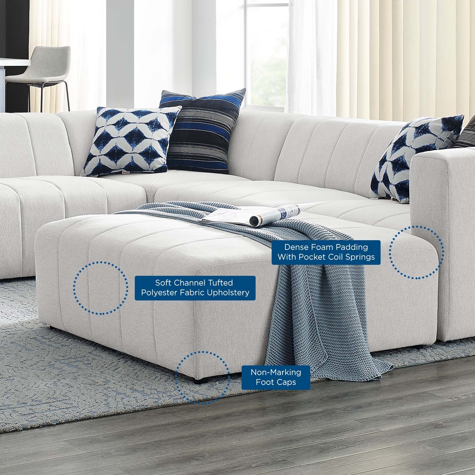 Bartlett Upholstered Fabric Upholstered Fabric 6-Piece Sectional Sofa - East Shore Modern Home Furnishings