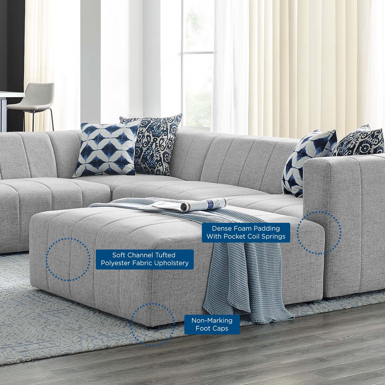 Bartlett Upholstered Fabric Upholstered Fabric 6-Piece Sectional Sofa - East Shore Modern Home Furnishings