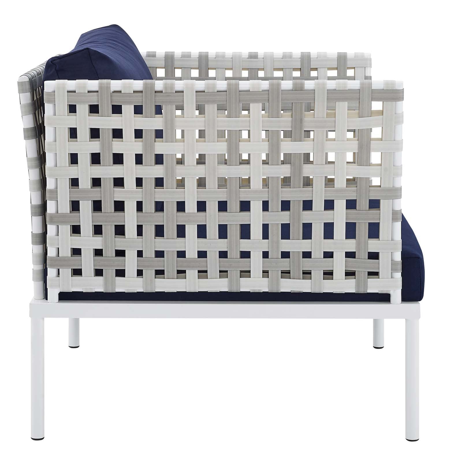 Harmony Sunbrella® Basket Weave Outdoor Patio Aluminum Armchair - East Shore Modern Home Furnishings