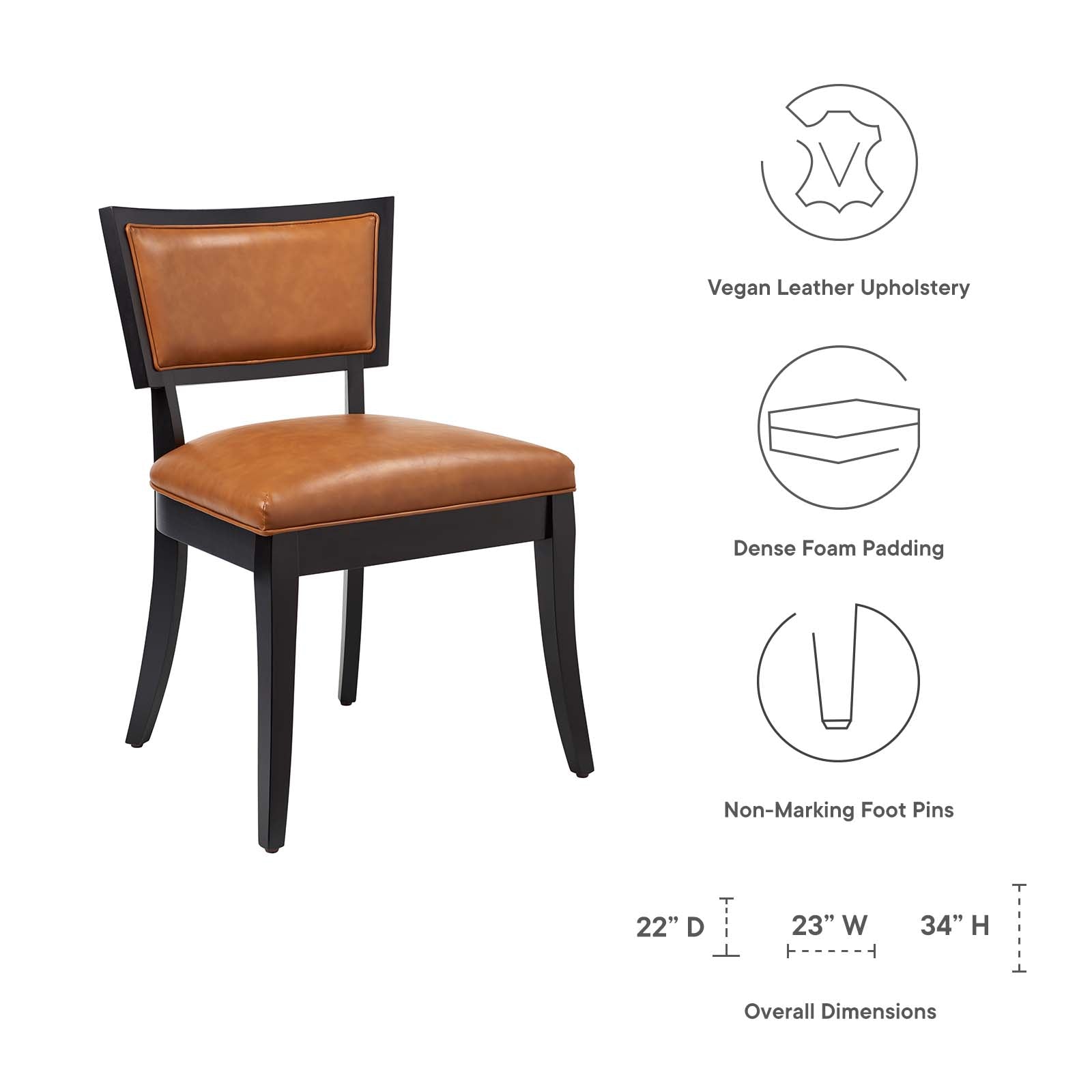 Pristine Vegan Leather Dining Chairs - Set of 2 - East Shore Modern Home Furnishings