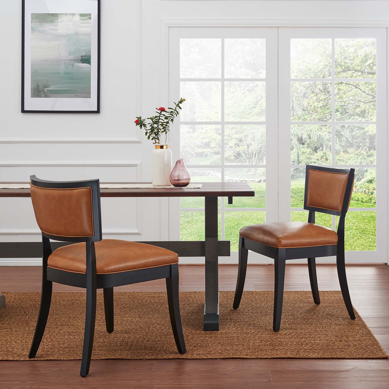 Pristine Vegan Leather Dining Chairs - Set of 2 - East Shore Modern Home Furnishings