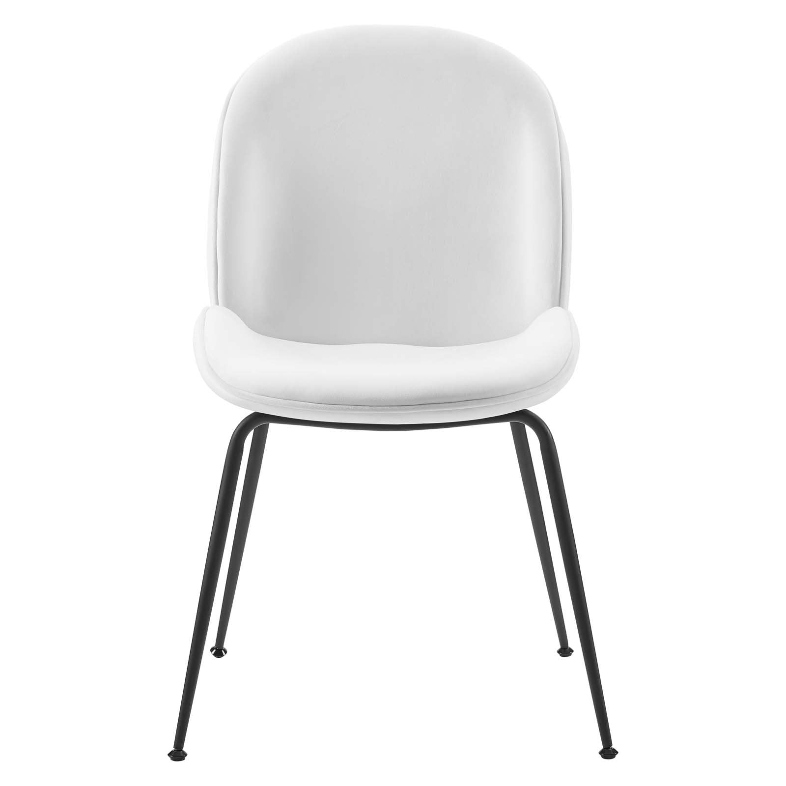 Scoop Black Powder Coated Steel Leg Performance Velvet Dining Chairs - Set of 2 - East Shore Modern Home Furnishings