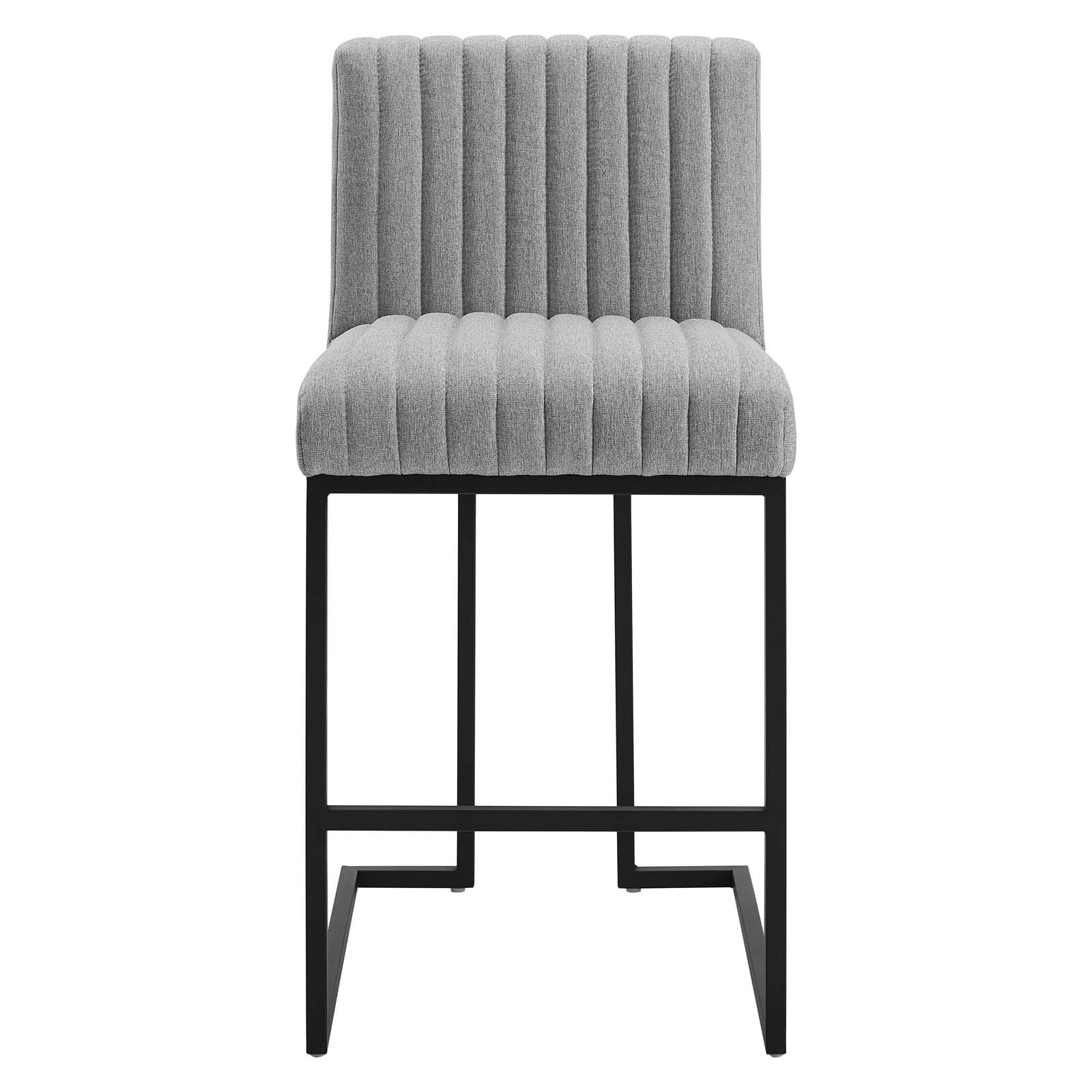 Indulge Channel Tufted Fabric Counter Stool