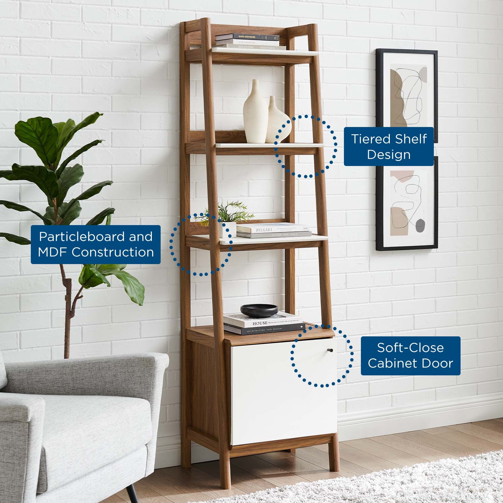 Bixby 21" Bookshelf - East Shore Modern Home Furnishings