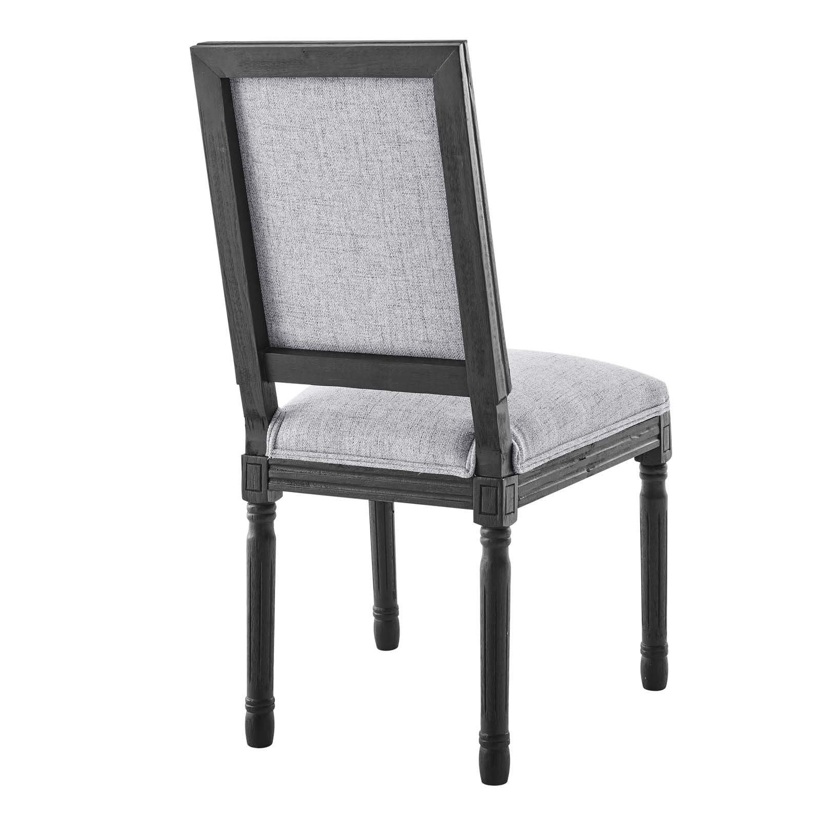 Court French Vintage Upholstered Fabric Dining Side Chair