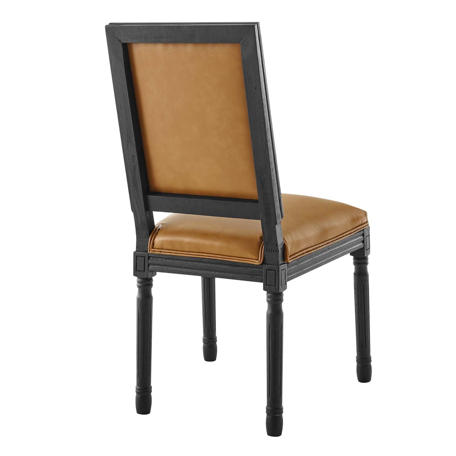 Court French Vintage Vegan Leather Dining Side Chair